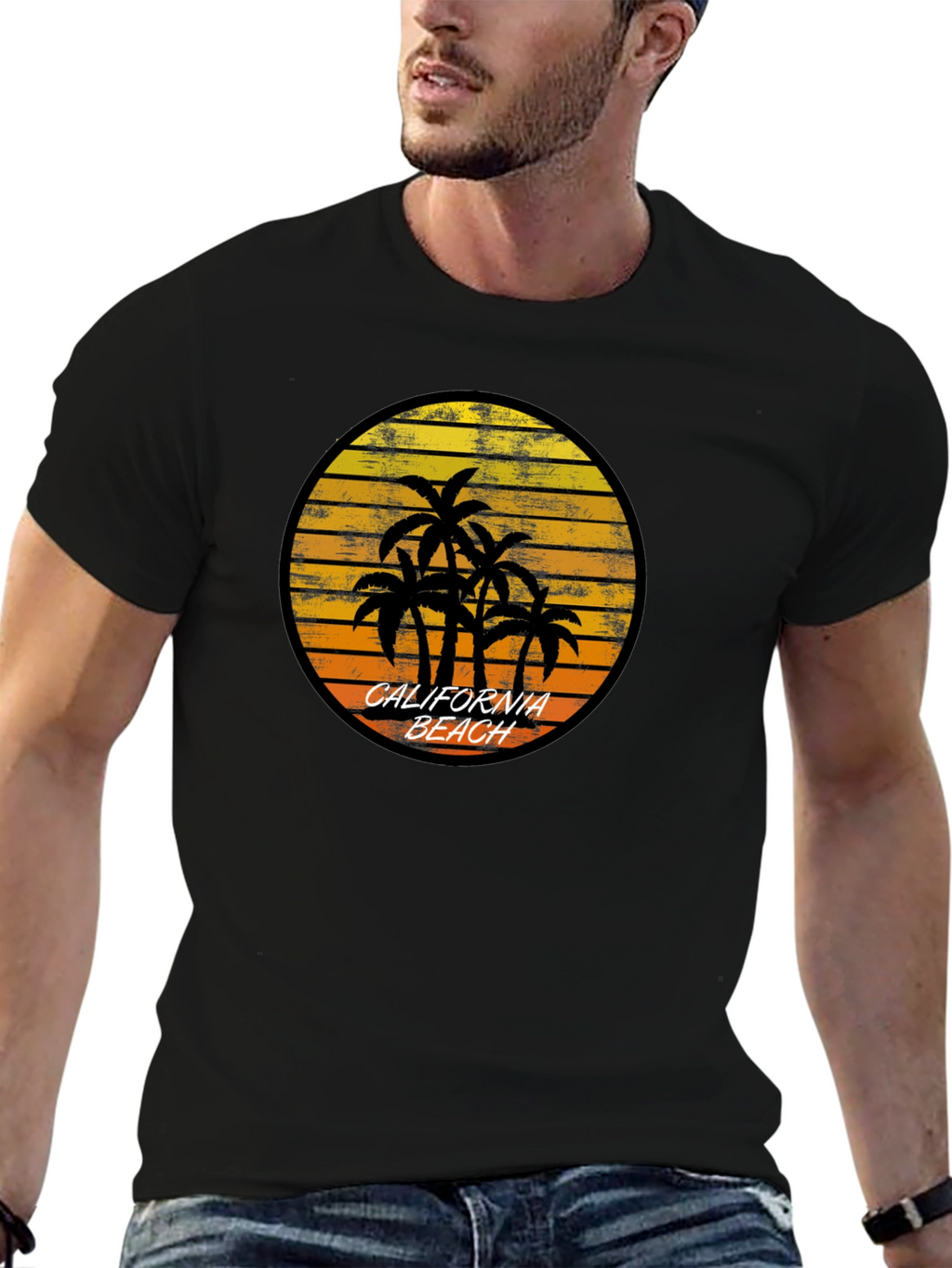 California Beach Palm Tree Graphic T-Shirt