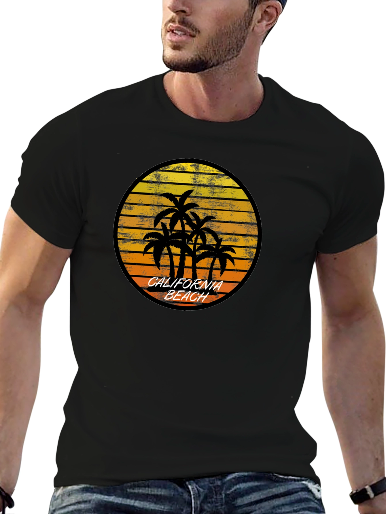 California Beach Palm Tree Graphic T-Shirt