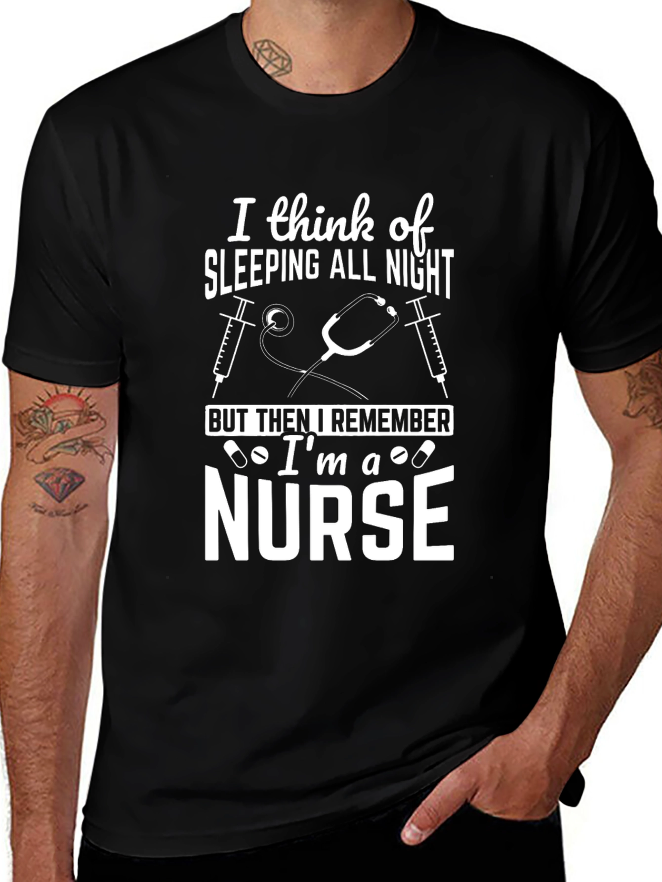 Nurse T-Shirt - Sleeping All Night Design