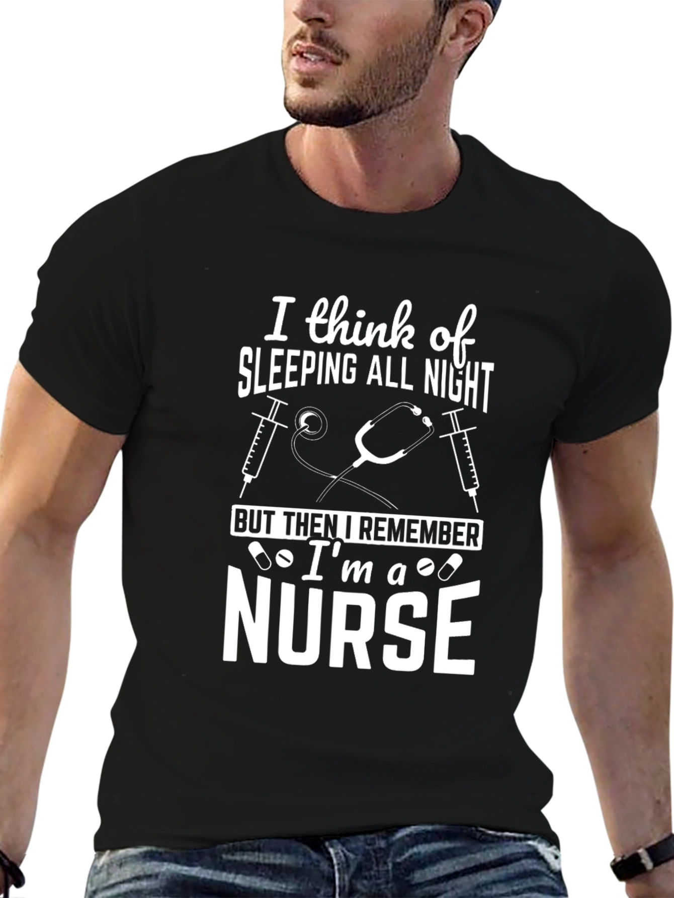 Nurse T-Shirt - Sleeping All Night Design