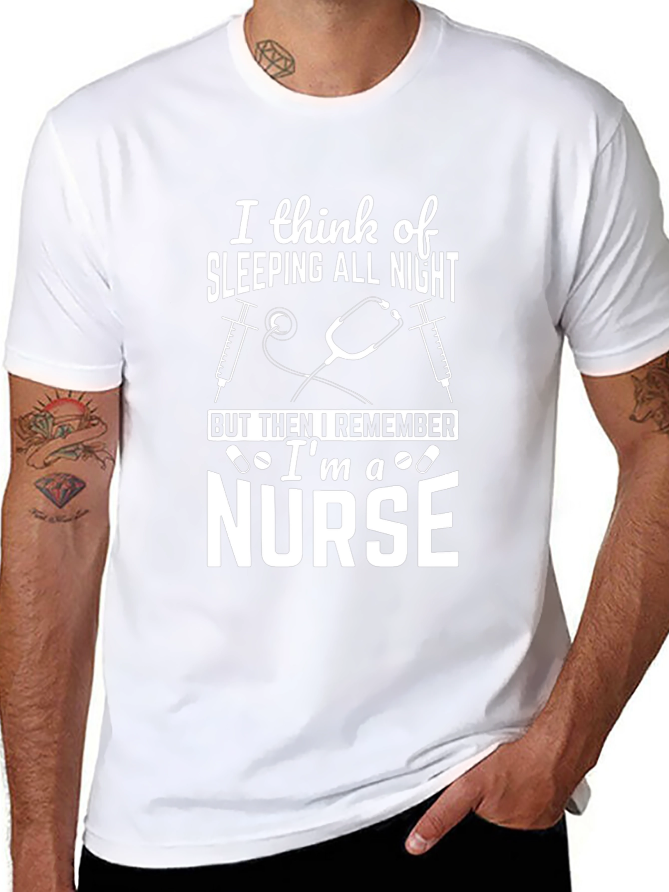 Nurse T-Shirt - Sleeping All Night Design