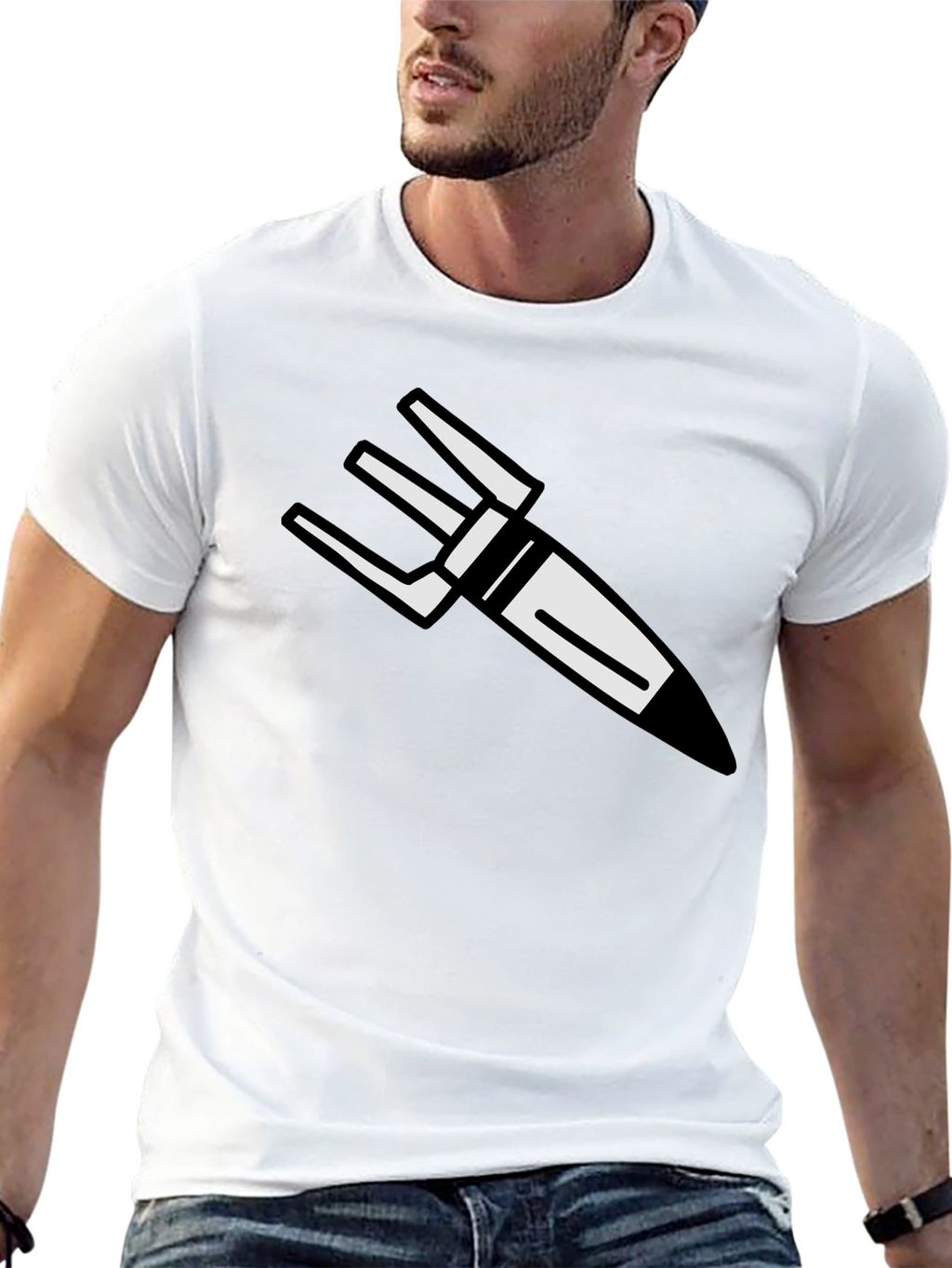 Rocket Graphic Tee - Cool Black T-Shirt