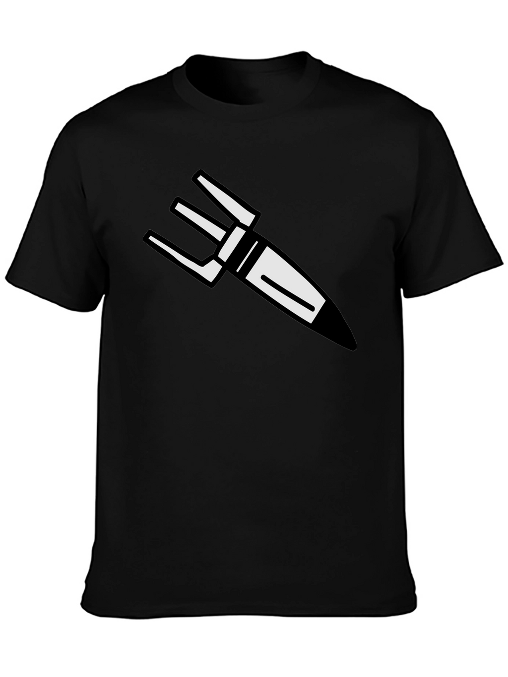 Rocket Graphic Tee - Cool Black T-Shirt