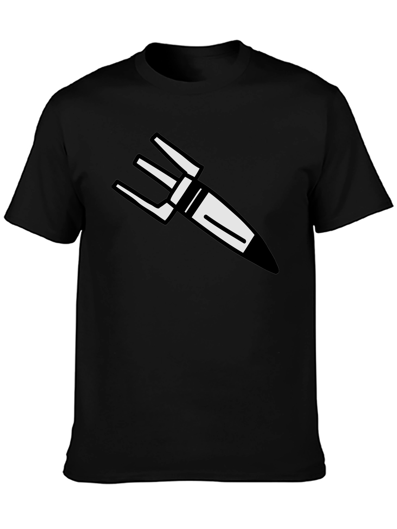 Rocket Graphic Tee - Cool Black T-Shirt