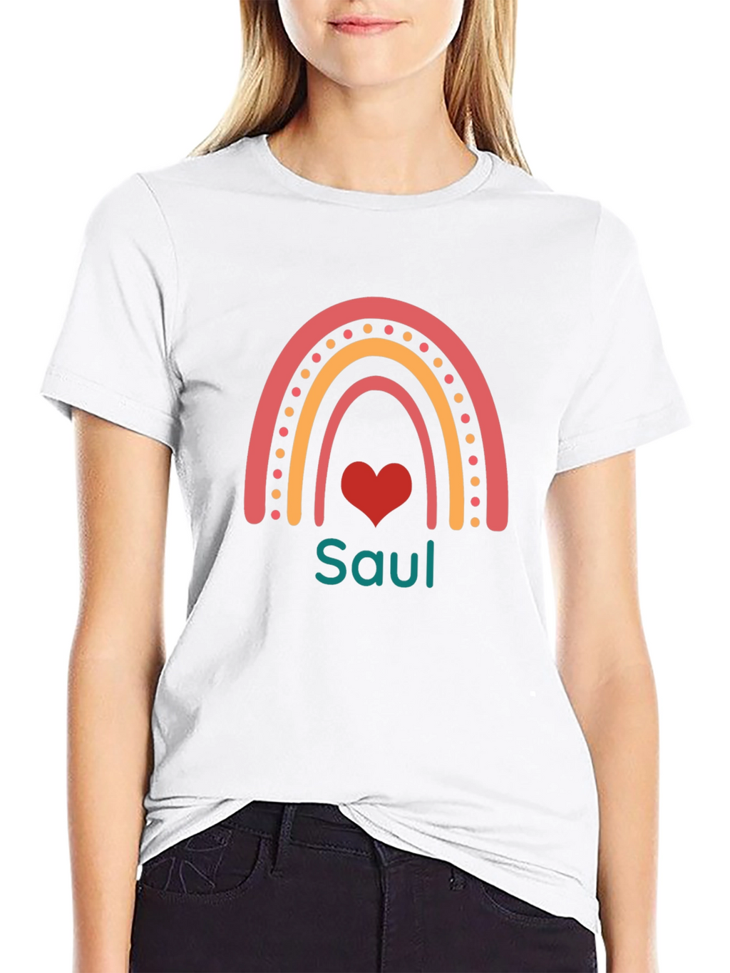 Personalized Saul Rainbow Heart T-Shirt