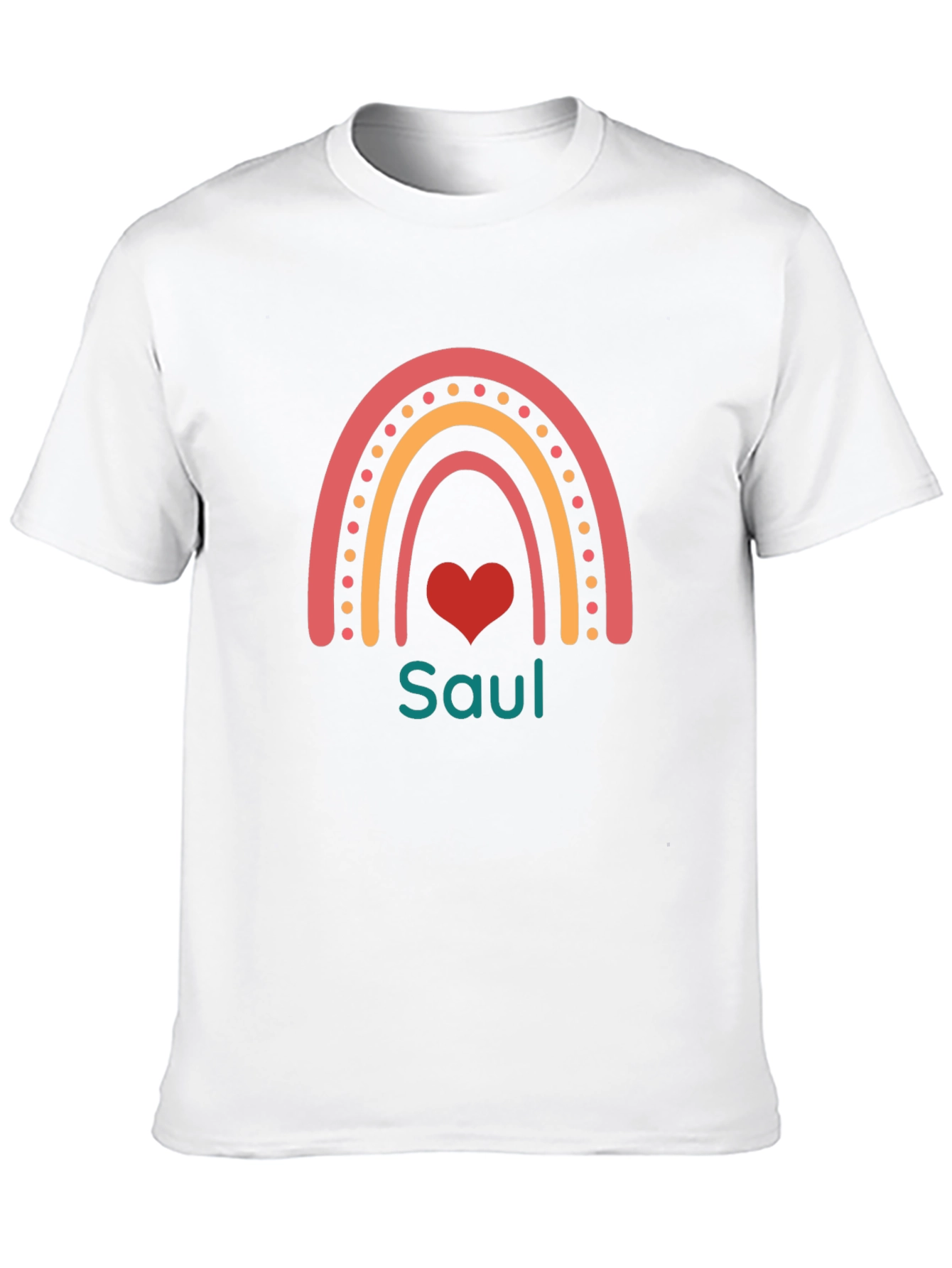Personalized Saul Rainbow Heart T-Shirt