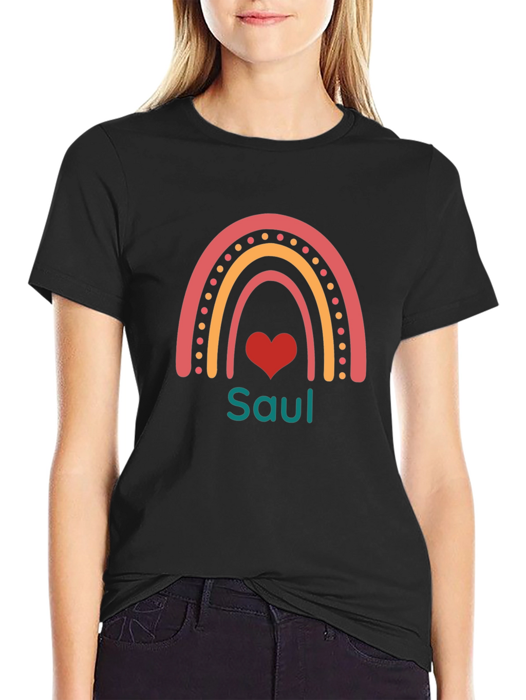 Personalized Saul Rainbow Heart T-Shirt
