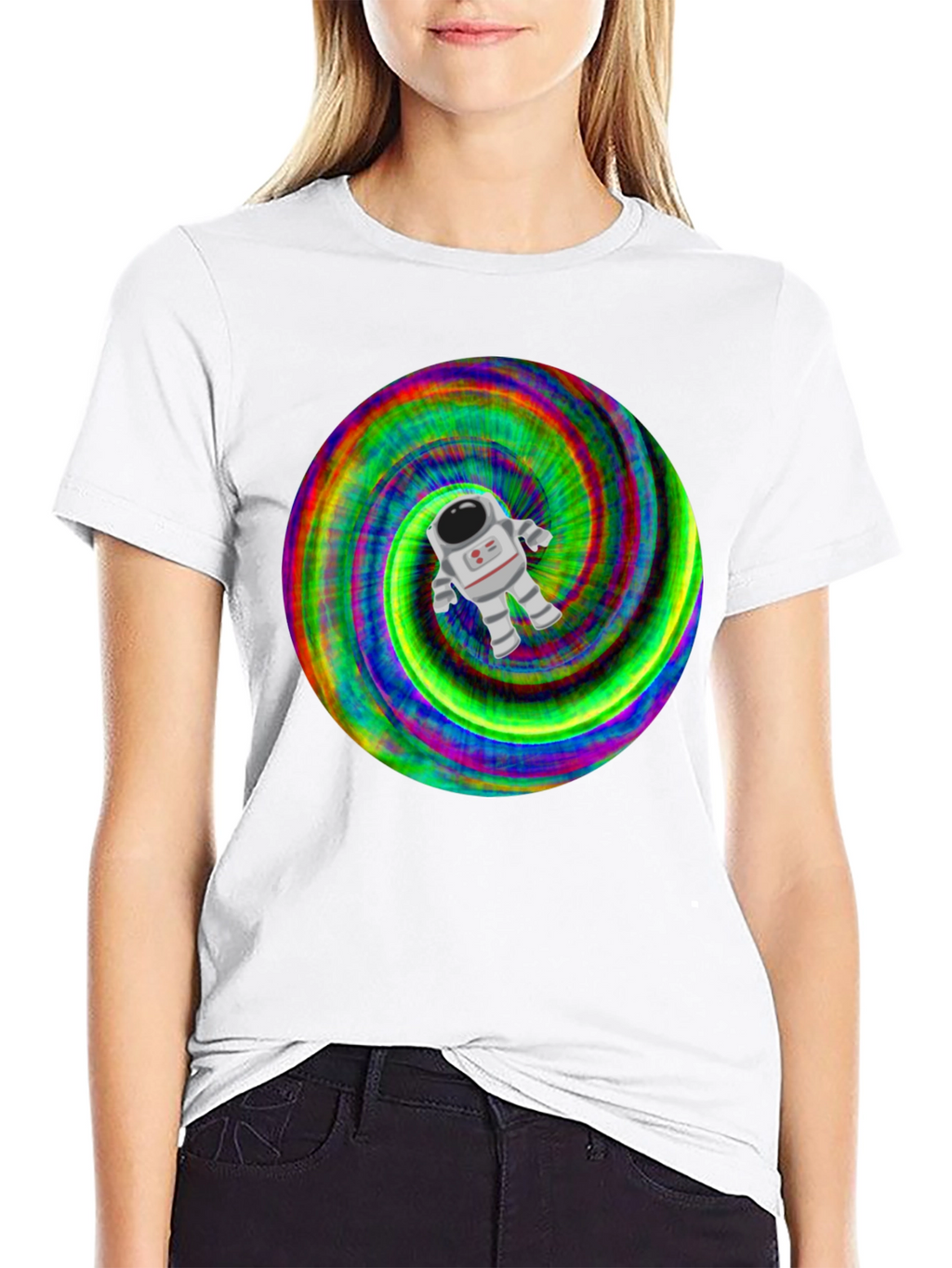 Astronaut Tie-Dye Swirl Graphic T-Shirt
