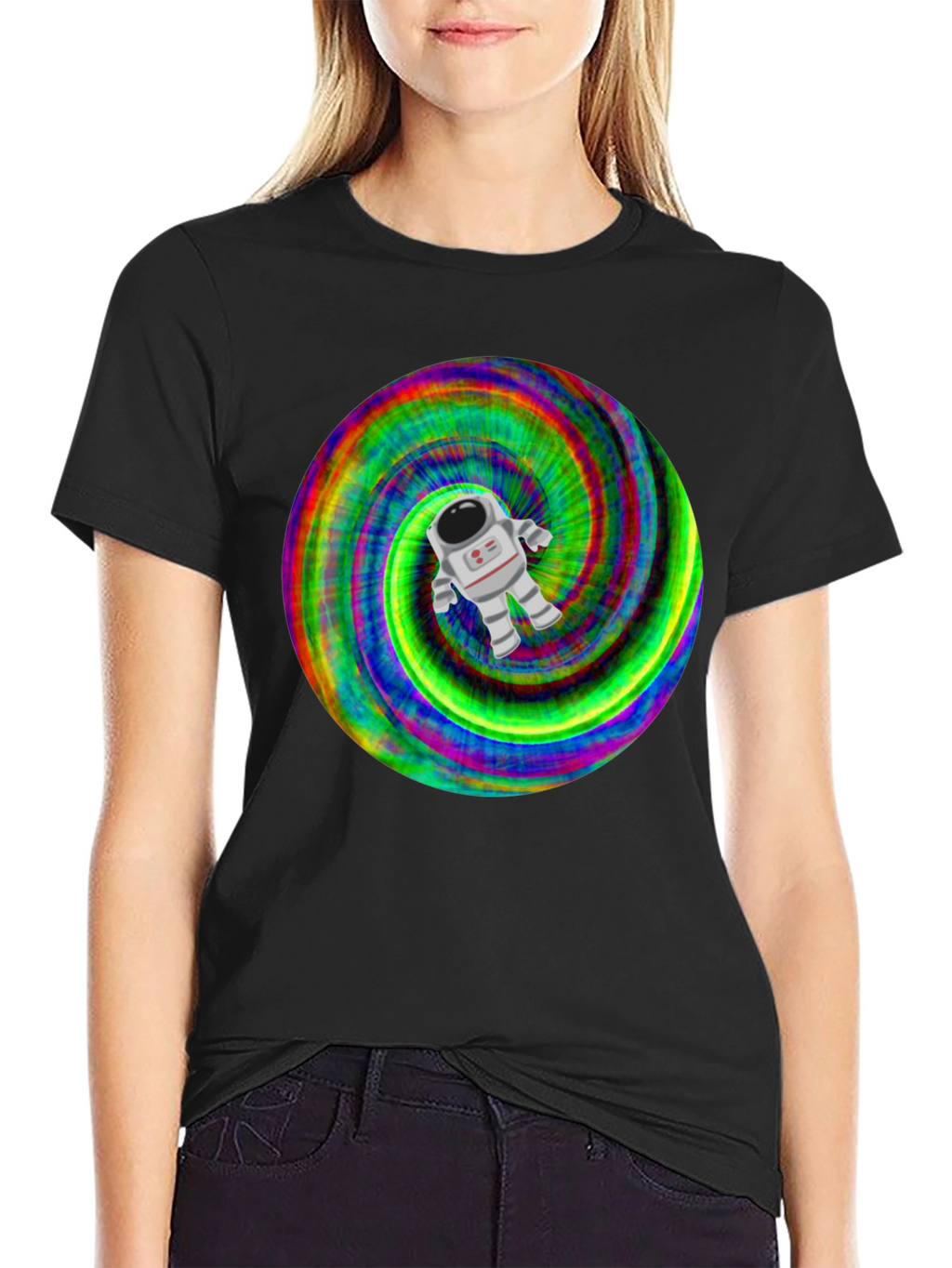 Astronaut Tie-Dye Swirl Graphic T-Shirt