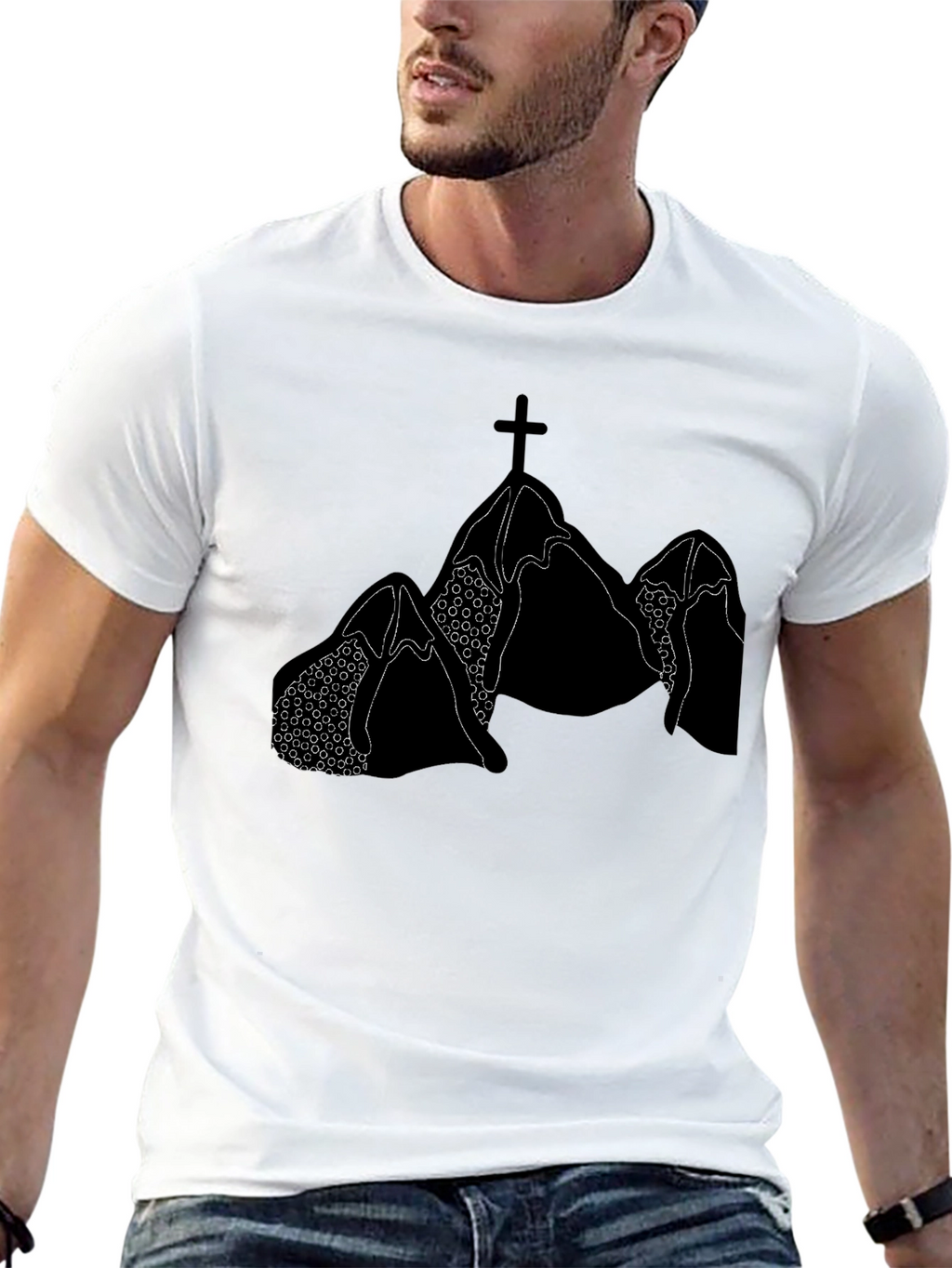 Mountain Cross Graphic Tee - Black