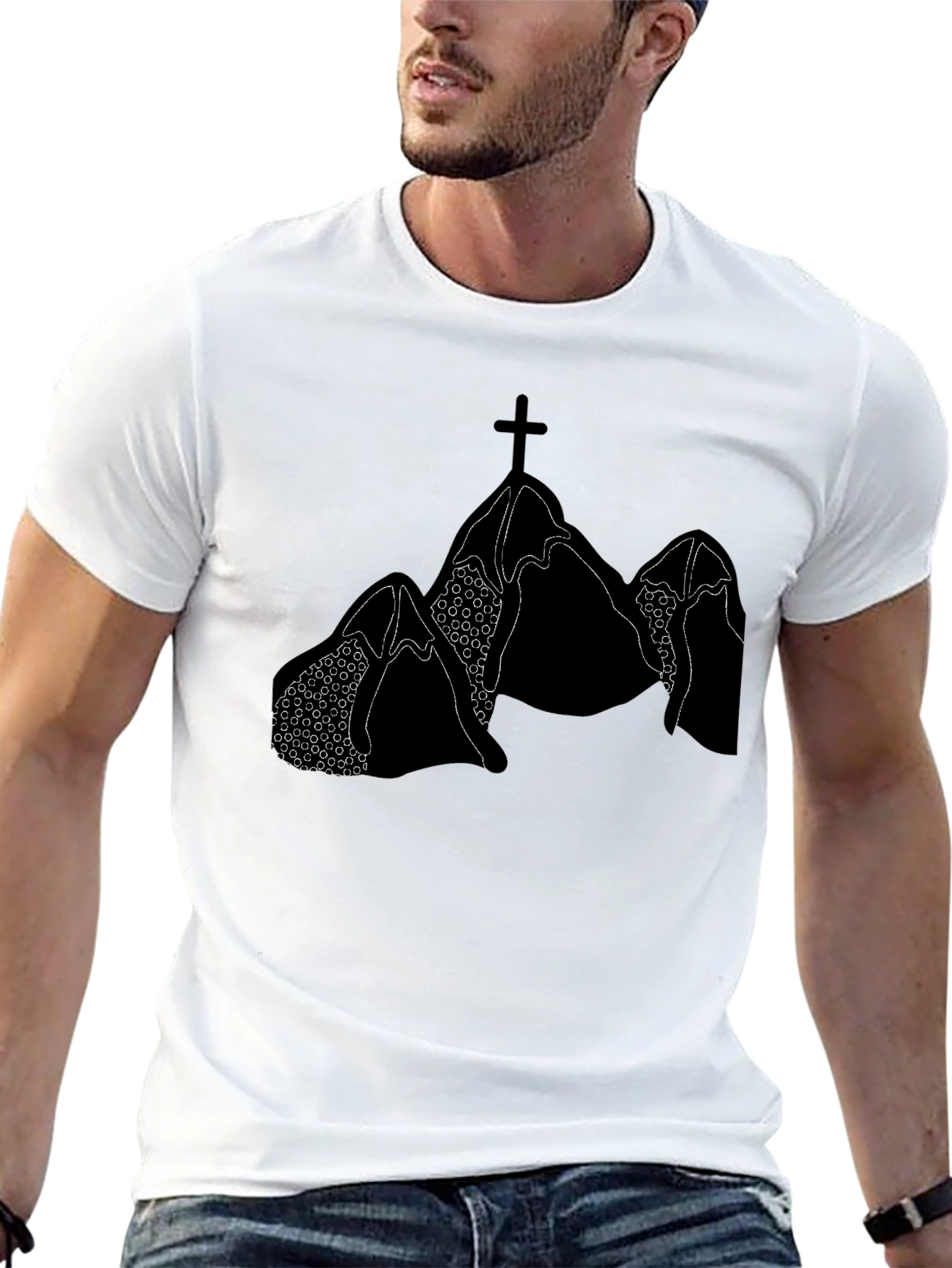 Mountain Cross Graphic Tee - Black