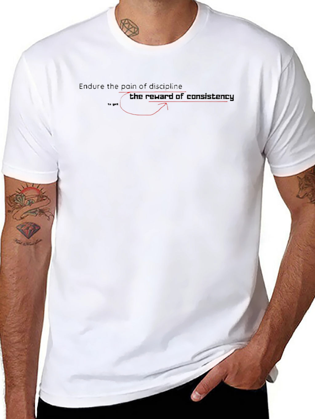 Inspirational Black T-Shirt: Discipline & Consistency