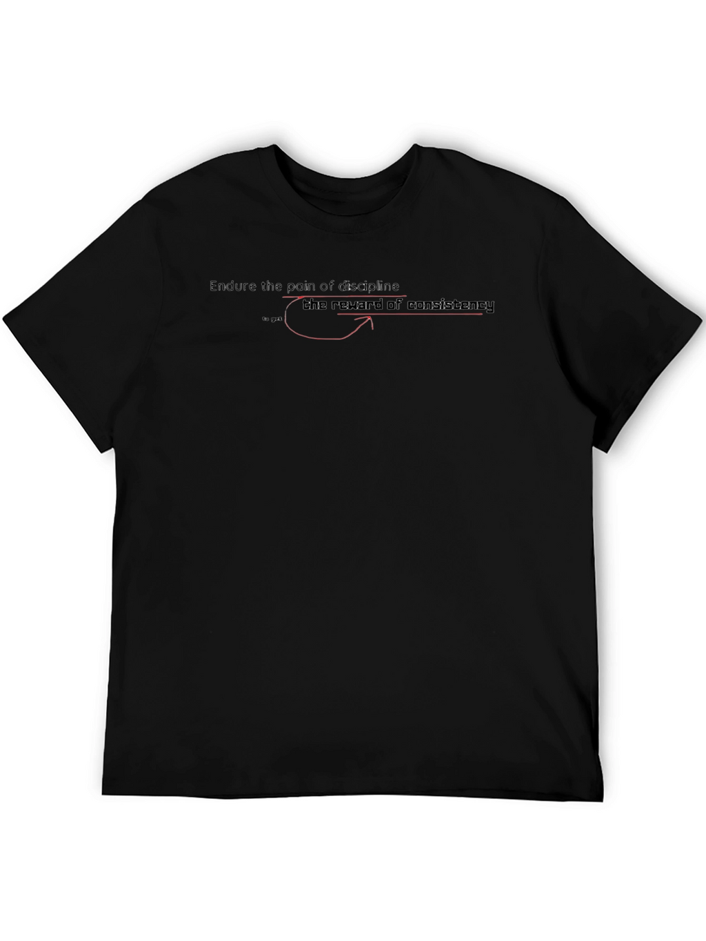 Inspirational Black T-Shirt: Discipline & Consistency
