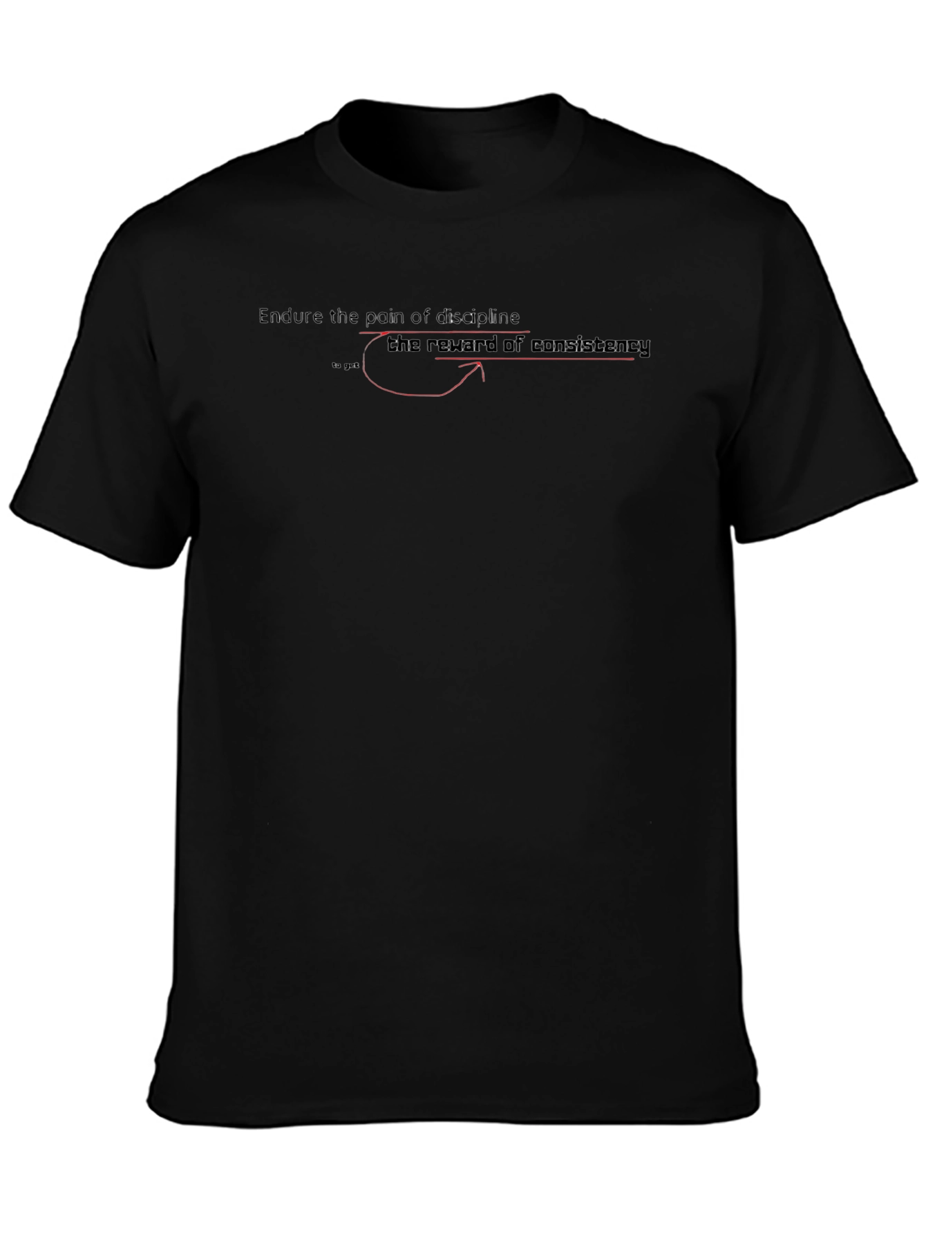 Inspirational Black T-Shirt: Discipline & Consistency