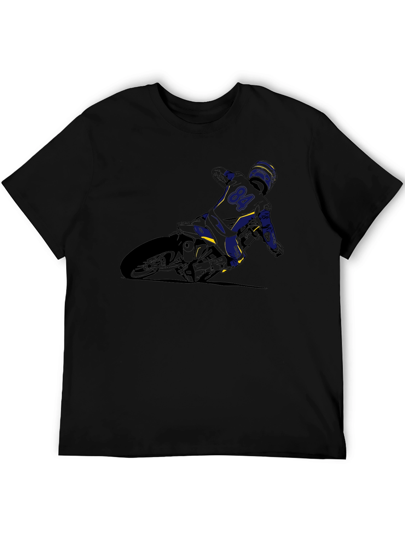 Motorcycle Rider Graphic Tee - Black