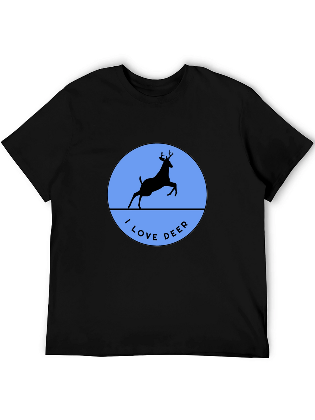 I Love Deer T-Shirt - Black Crew Neck