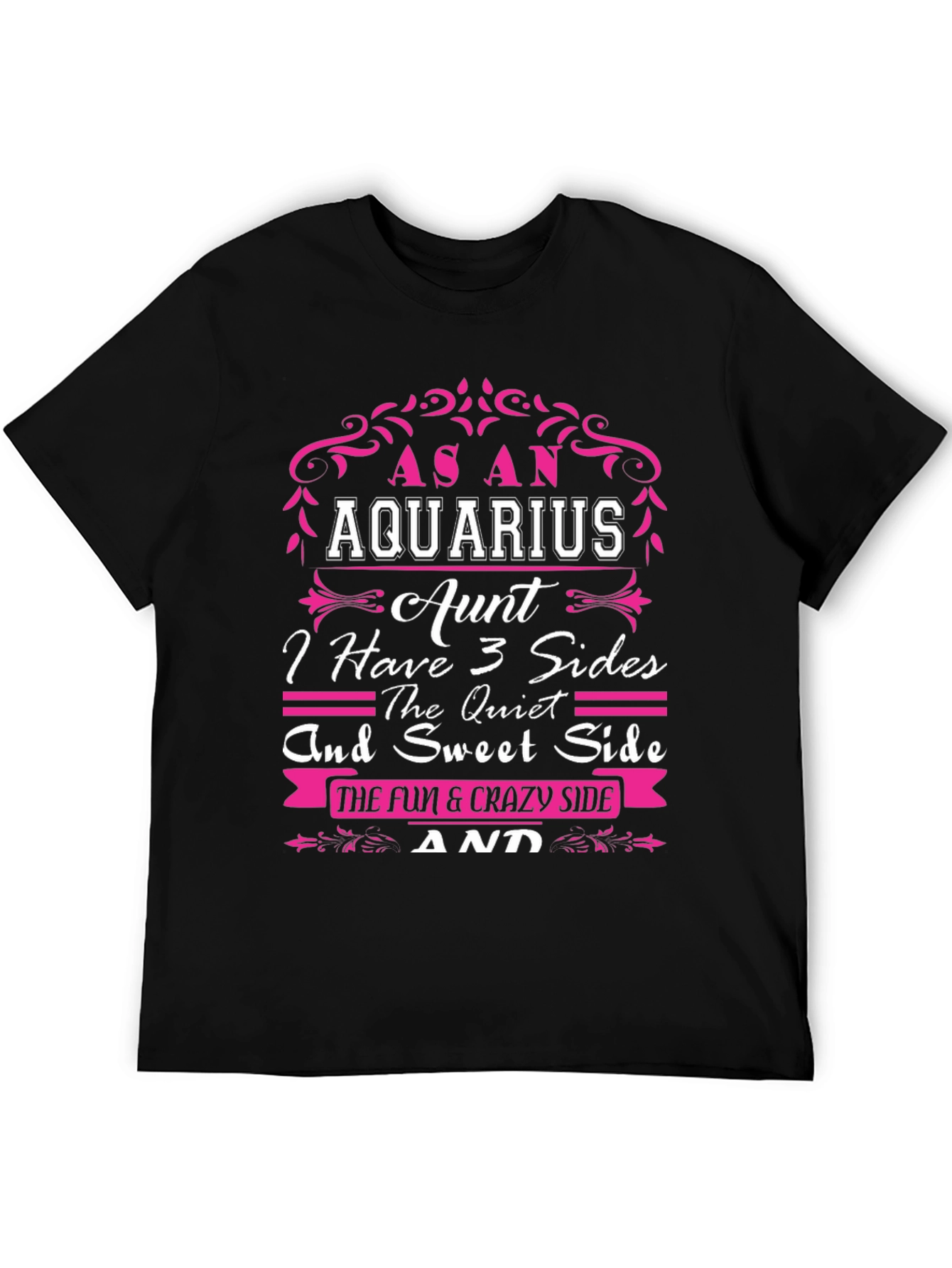 Aquarius Aunt Graphic T-Shirt - Three Sides