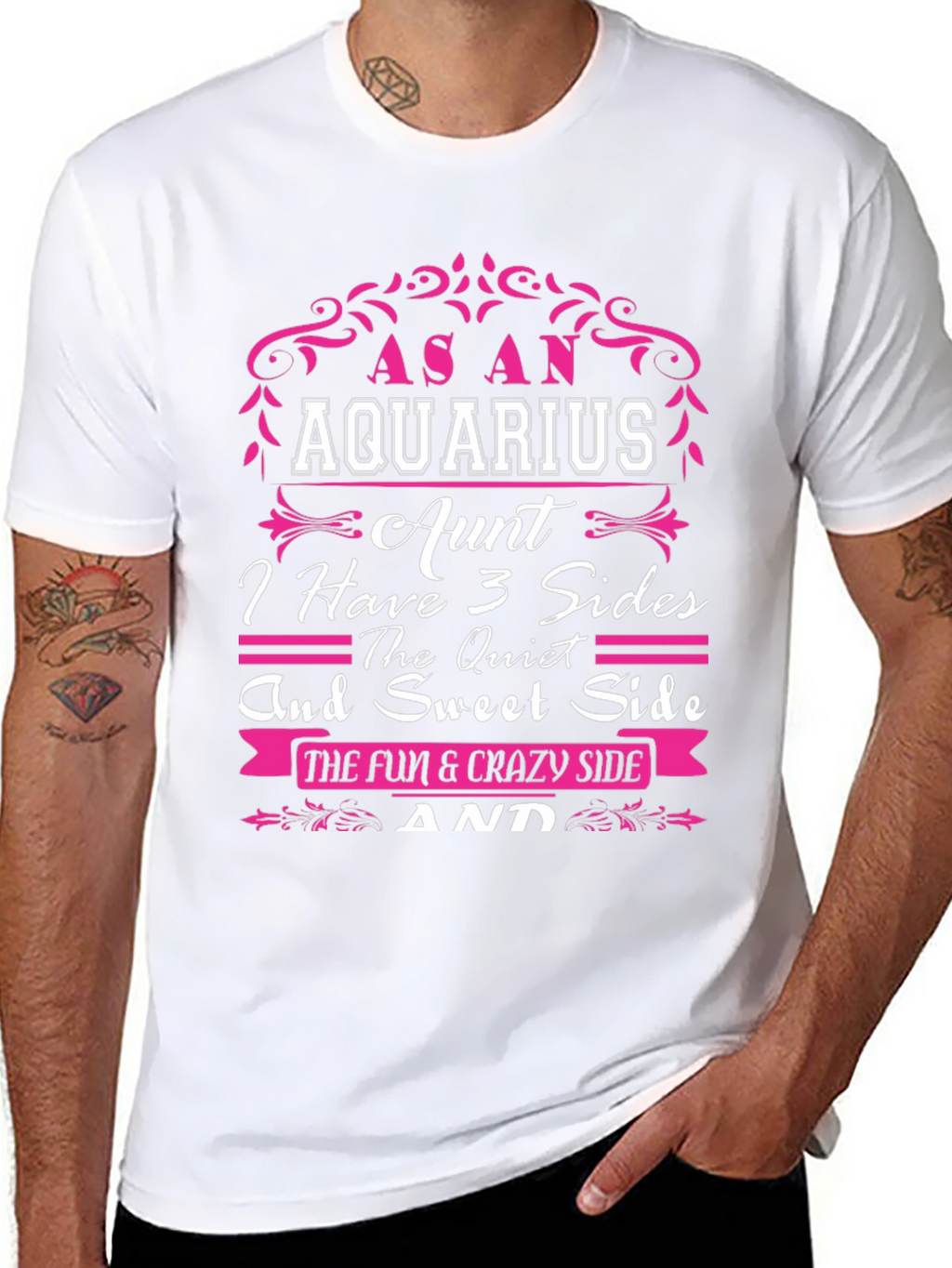 Aquarius Aunt Graphic T-Shirt - Three Sides