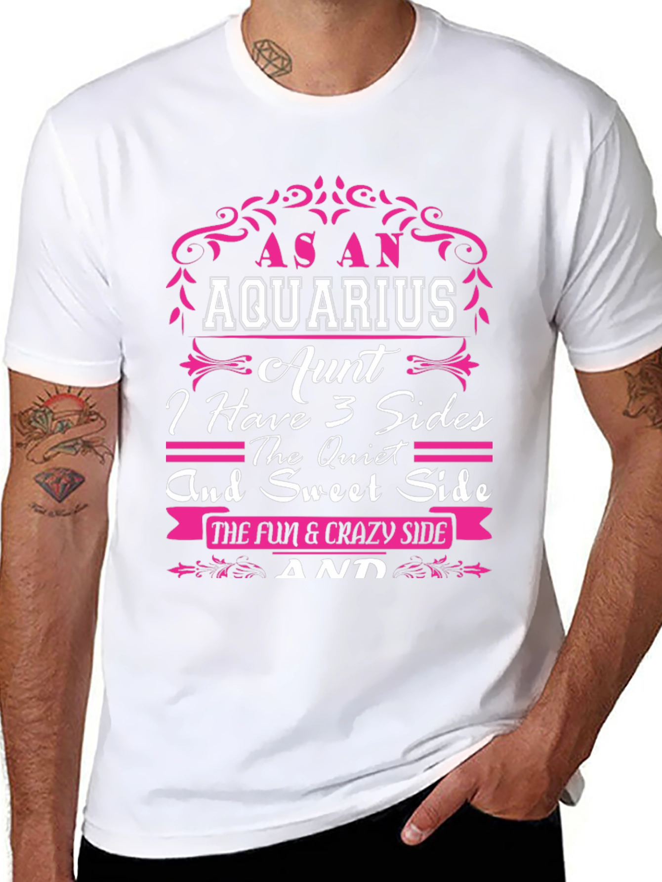 Aquarius Aunt Graphic T-Shirt - Three Sides