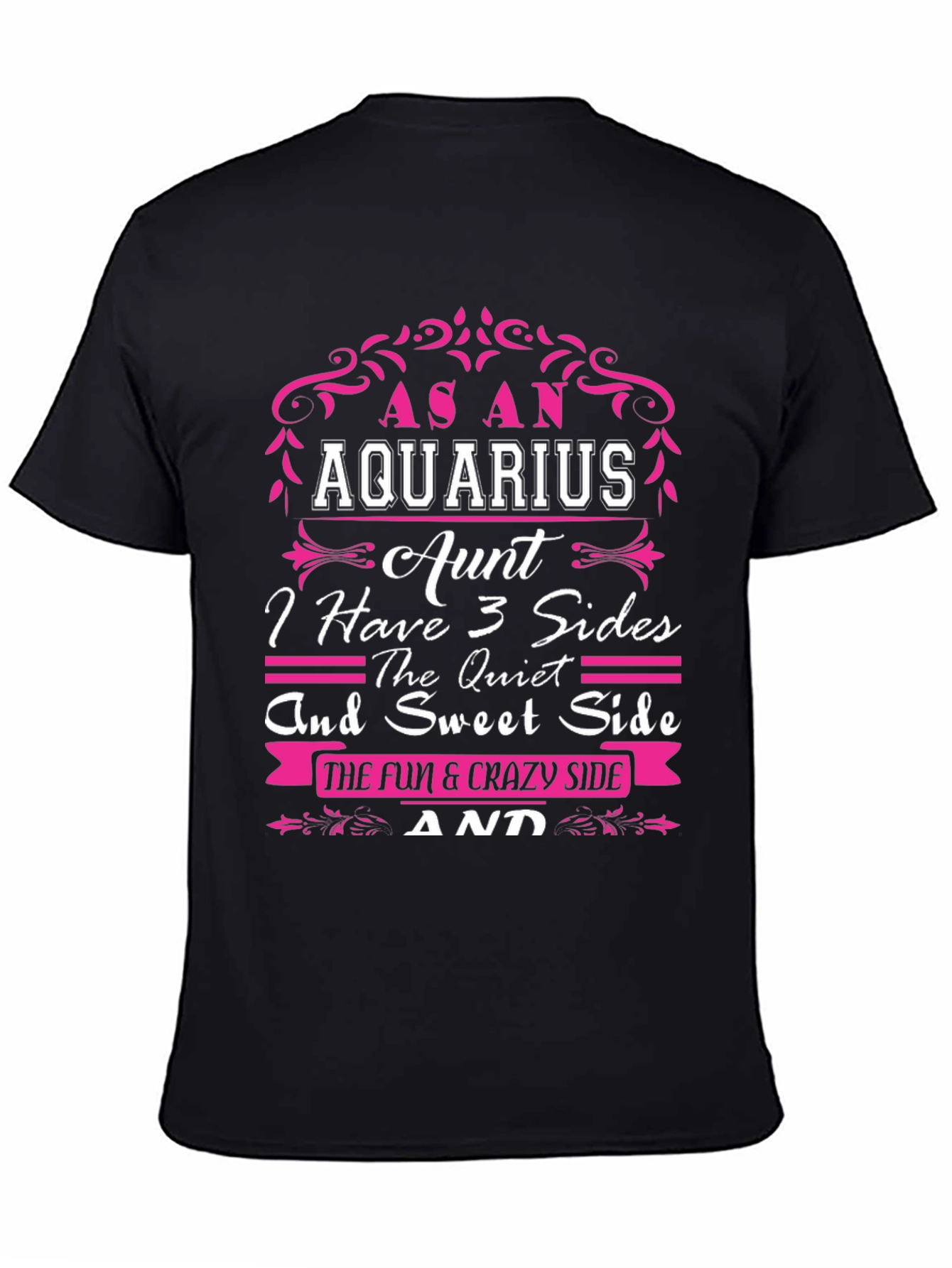 Aquarius Aunt Graphic T-Shirt - Three Sides