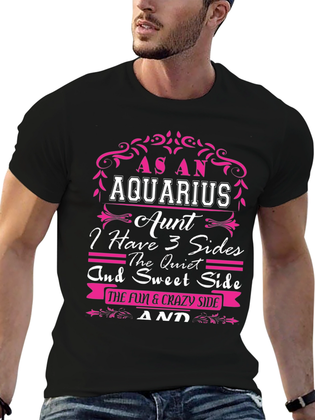 Aquarius Aunt Graphic T-Shirt - Three Sides