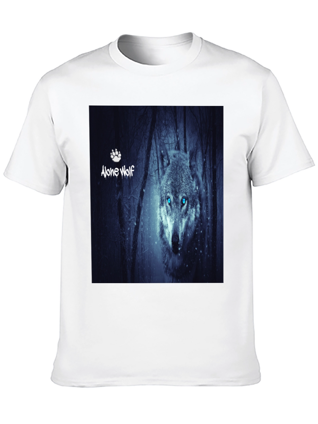 Alone Wolf Graphic T-Shirt Mens Black Tee