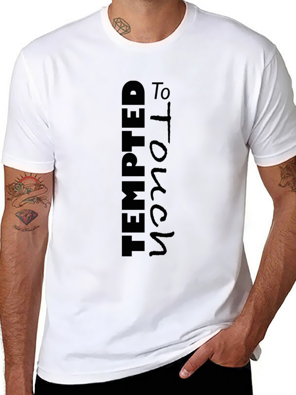Tempted To Touch Black Graphic Tee