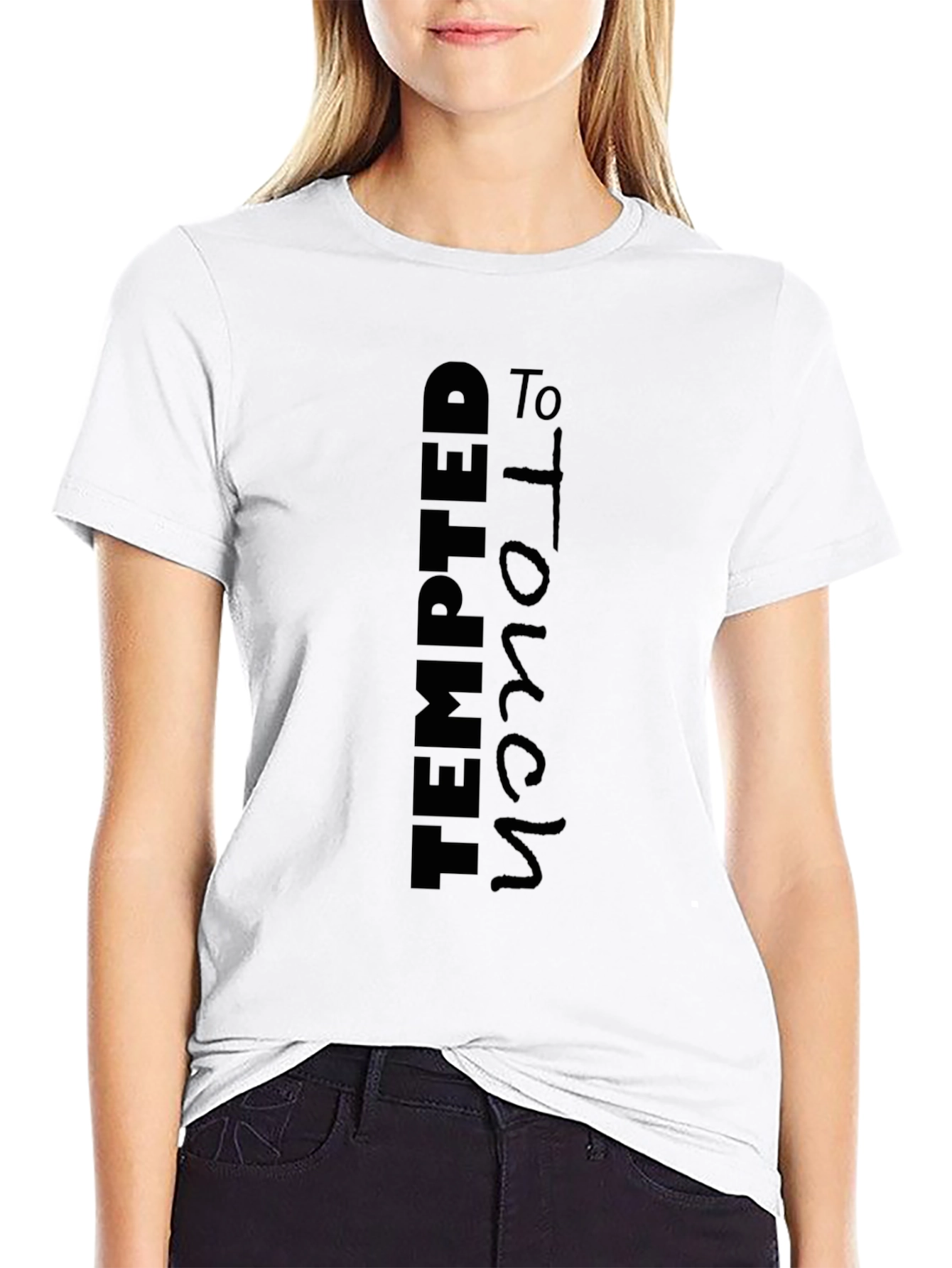 Tempted To Touch Black Graphic Tee