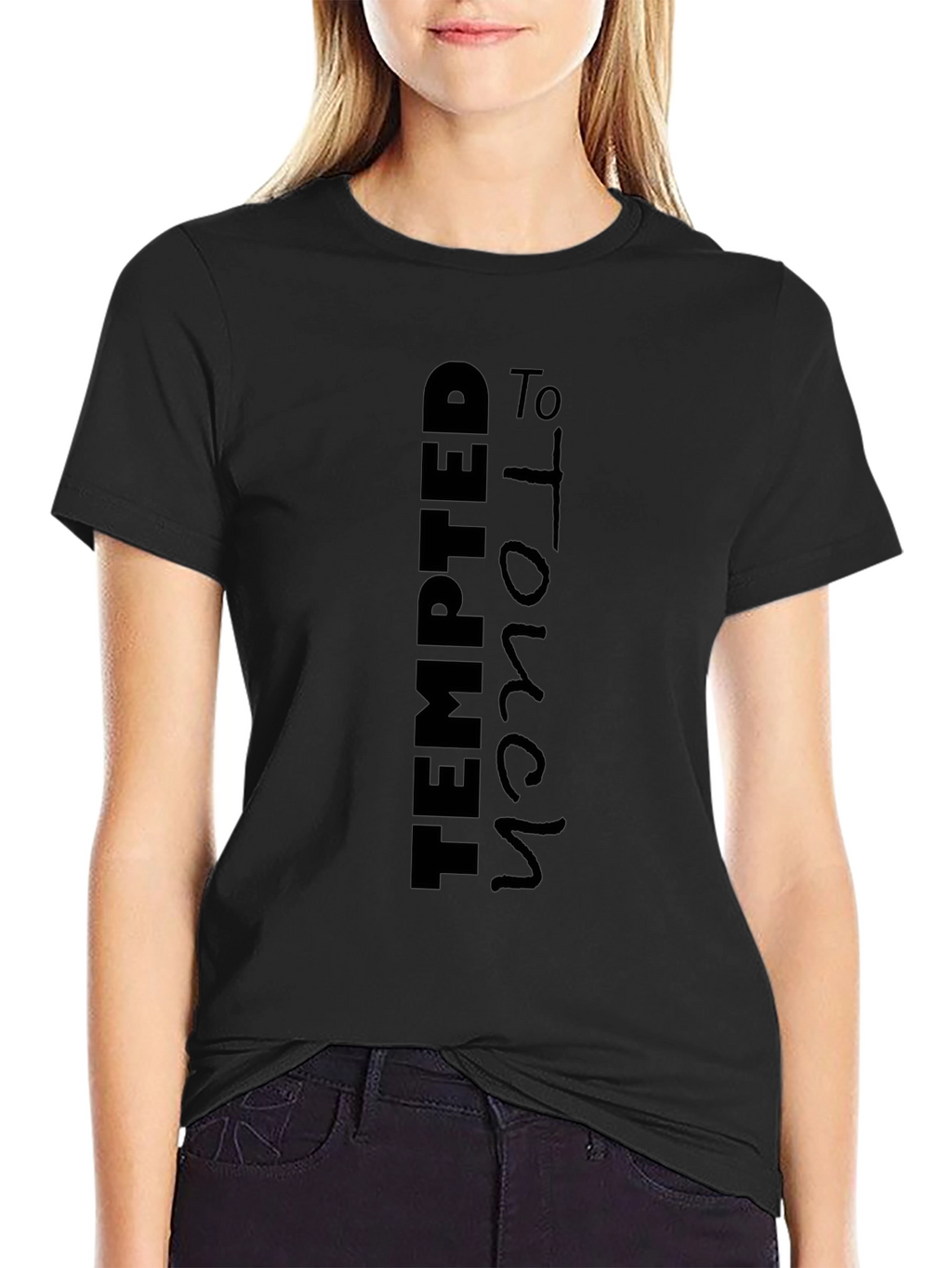 Tempted To Touch Black Graphic Tee