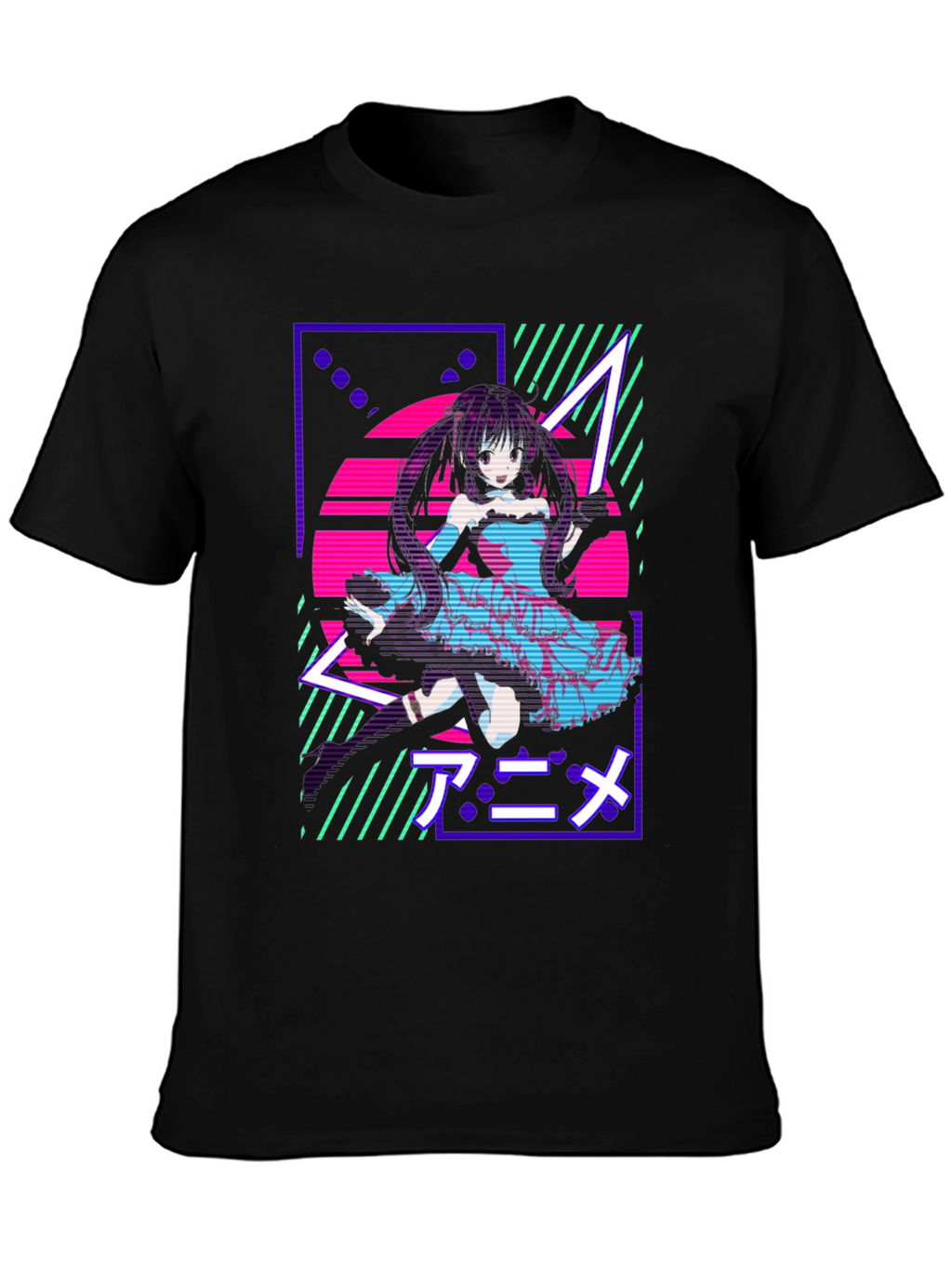 Anime Girl Retro T-Shirt - Vaporwave Design