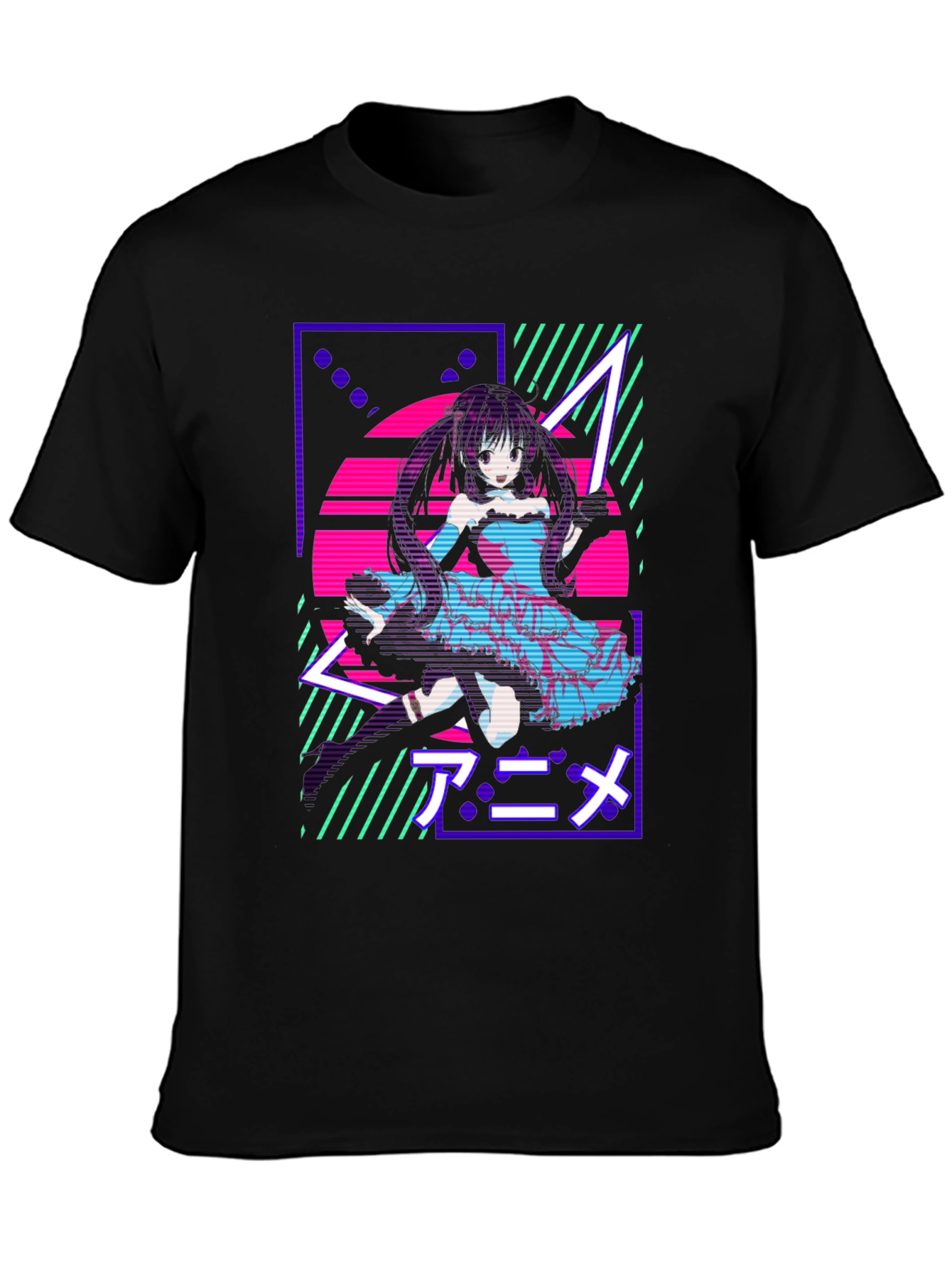 Anime Girl Retro T-Shirt - Vaporwave Design
