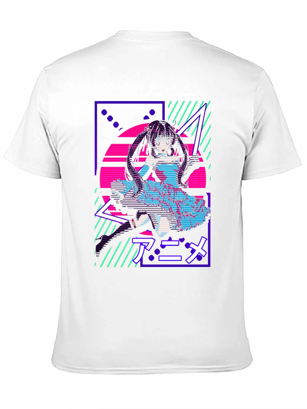 Anime Girl Retro T-Shirt - Vaporwave Design