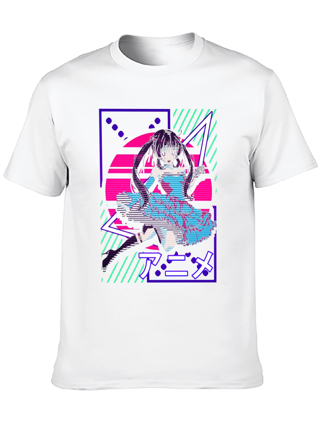 Anime Girl Retro T-Shirt - Vaporwave Design