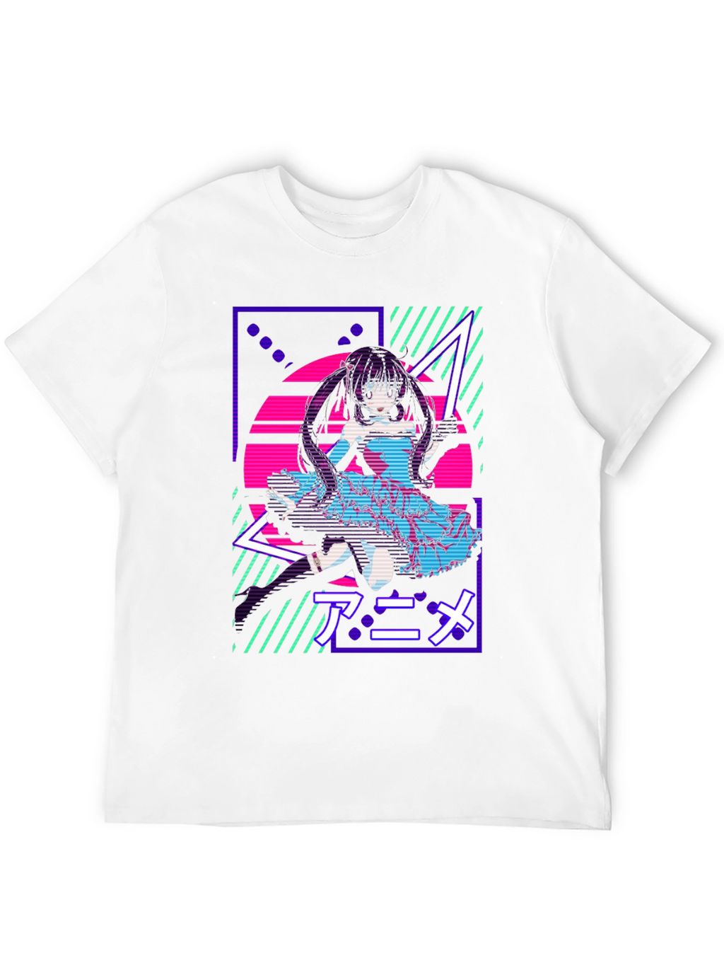 Anime Girl Retro T-Shirt - Vaporwave Design