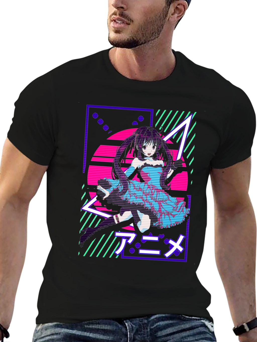 Anime Girl Retro T-Shirt - Vaporwave Design