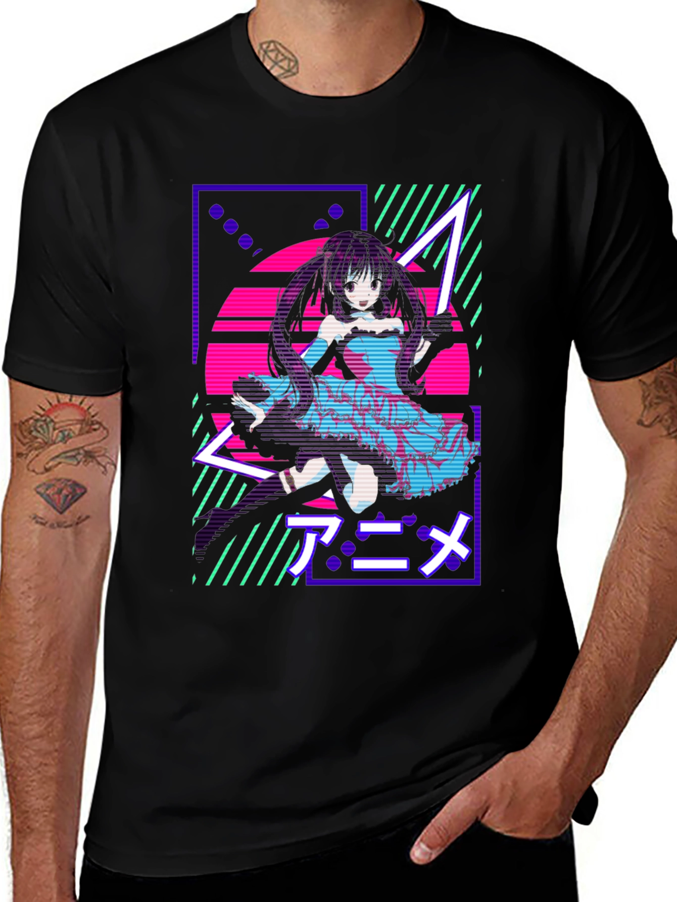 Anime Girl Retro T-Shirt - Vaporwave Design