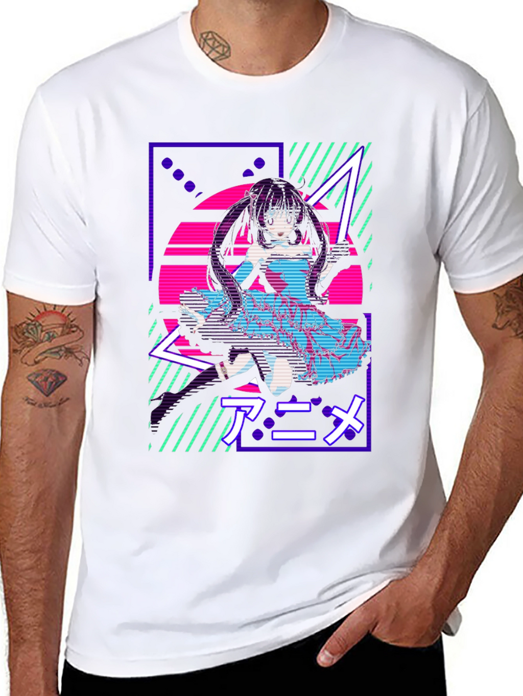 Anime Girl Retro T-Shirt - Vaporwave Design