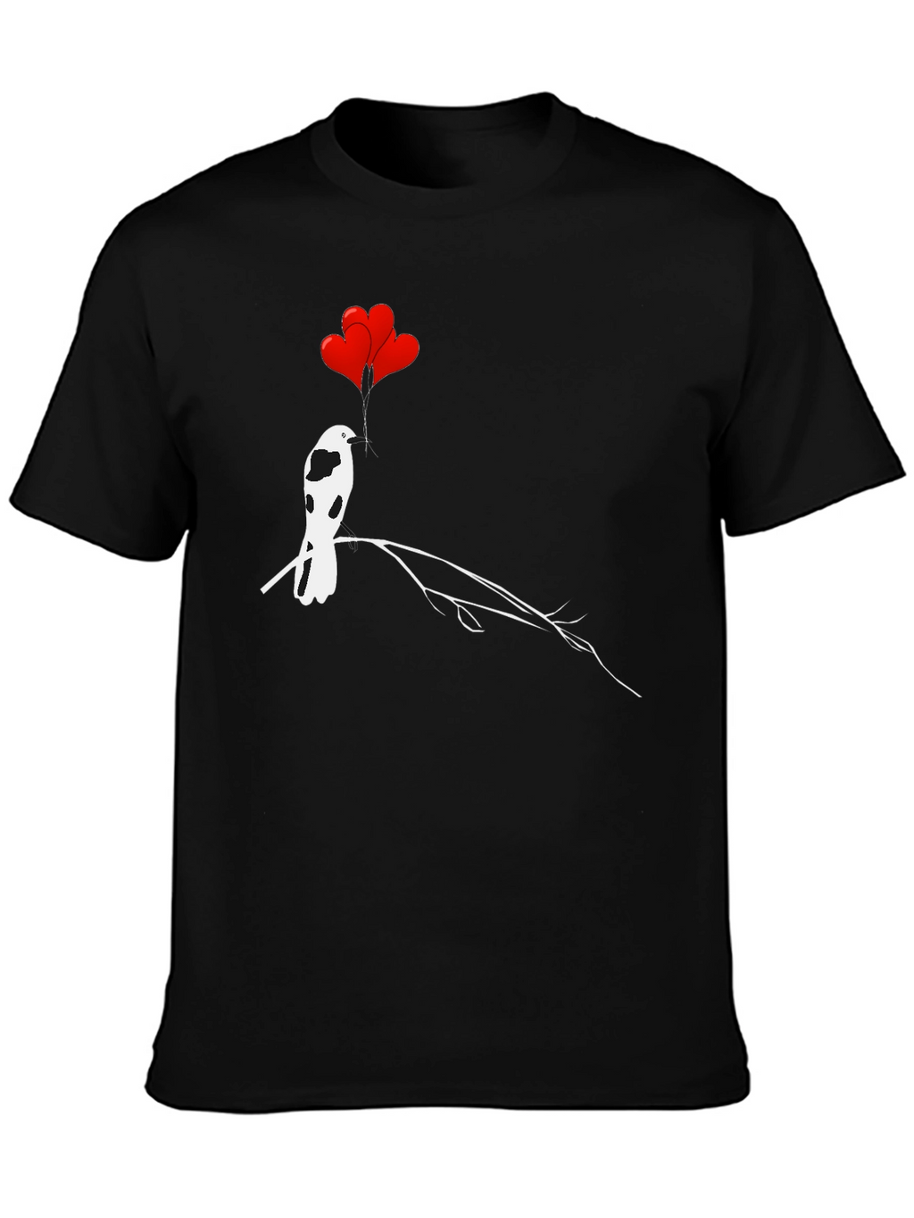 Bird with Heart Balloons Graphic Tee
