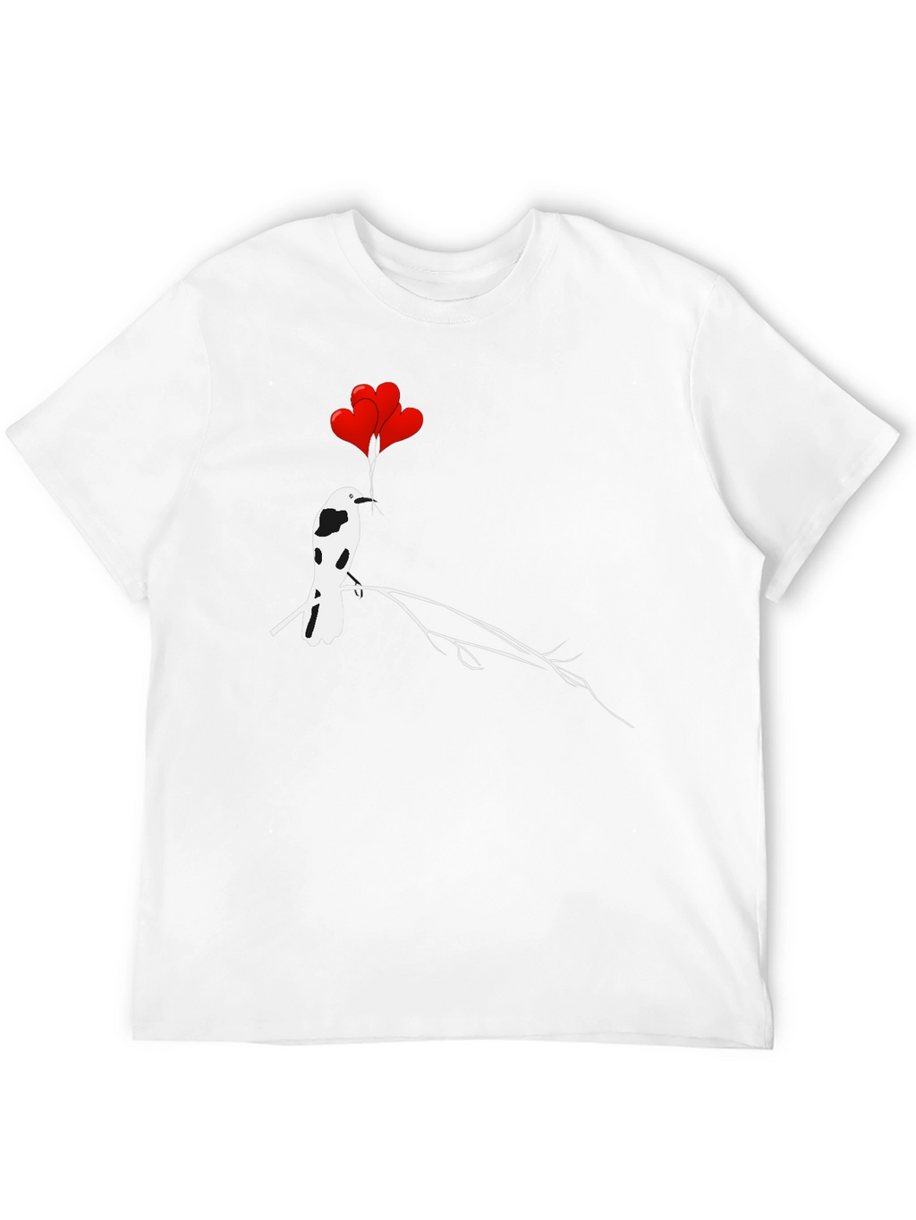 Bird with Heart Balloons Graphic Tee