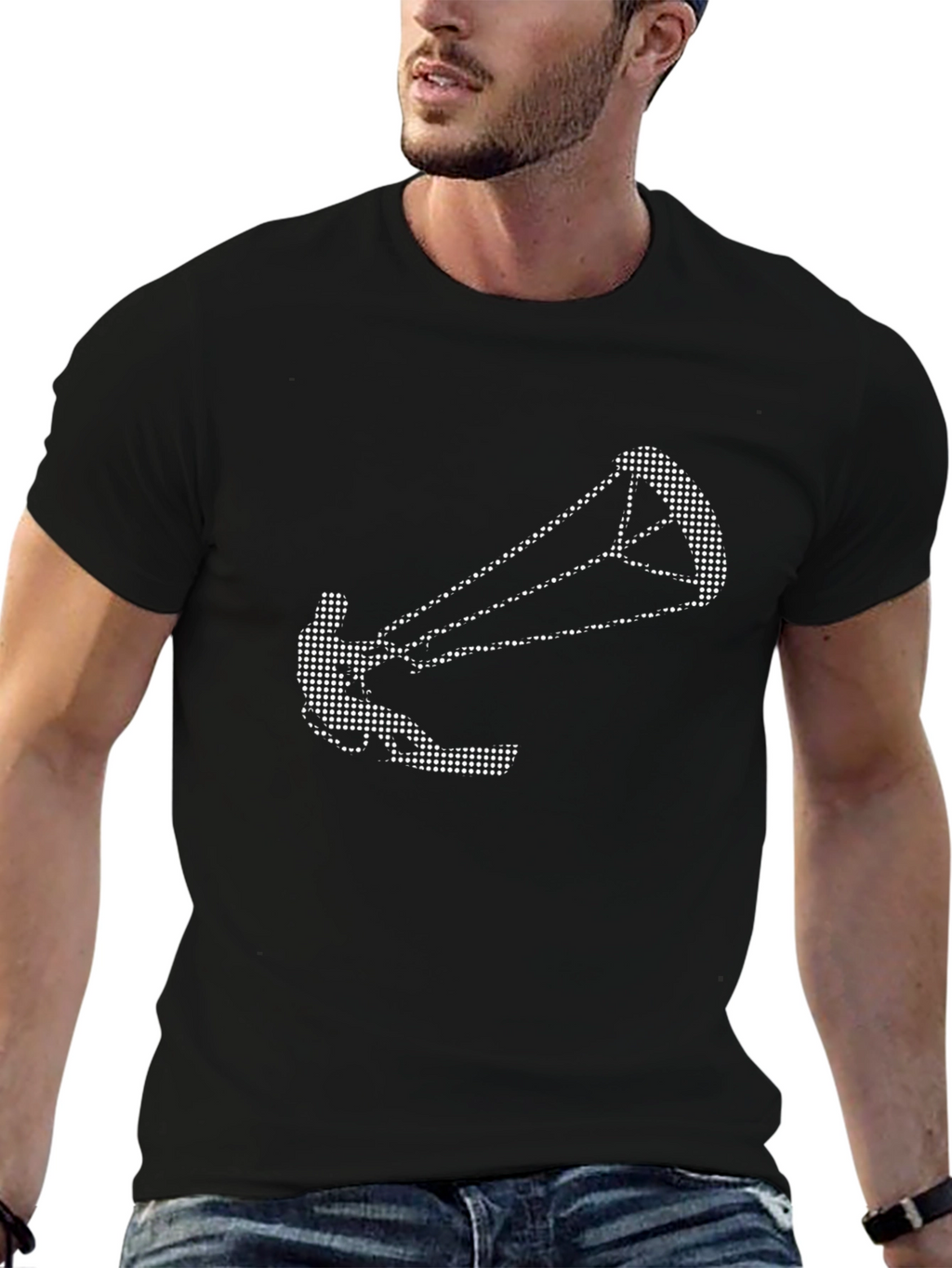 Kitesurfing Graphic Tee - Black Cotton T-Shirt