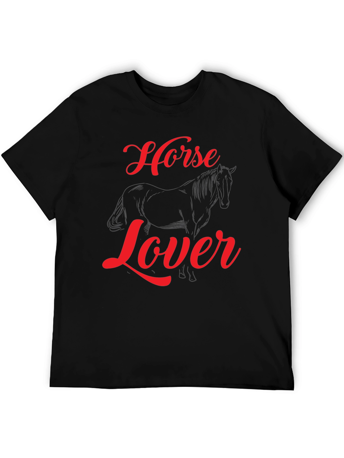 Horse Lover Graphic Tee - Black Cotton T-Shirt