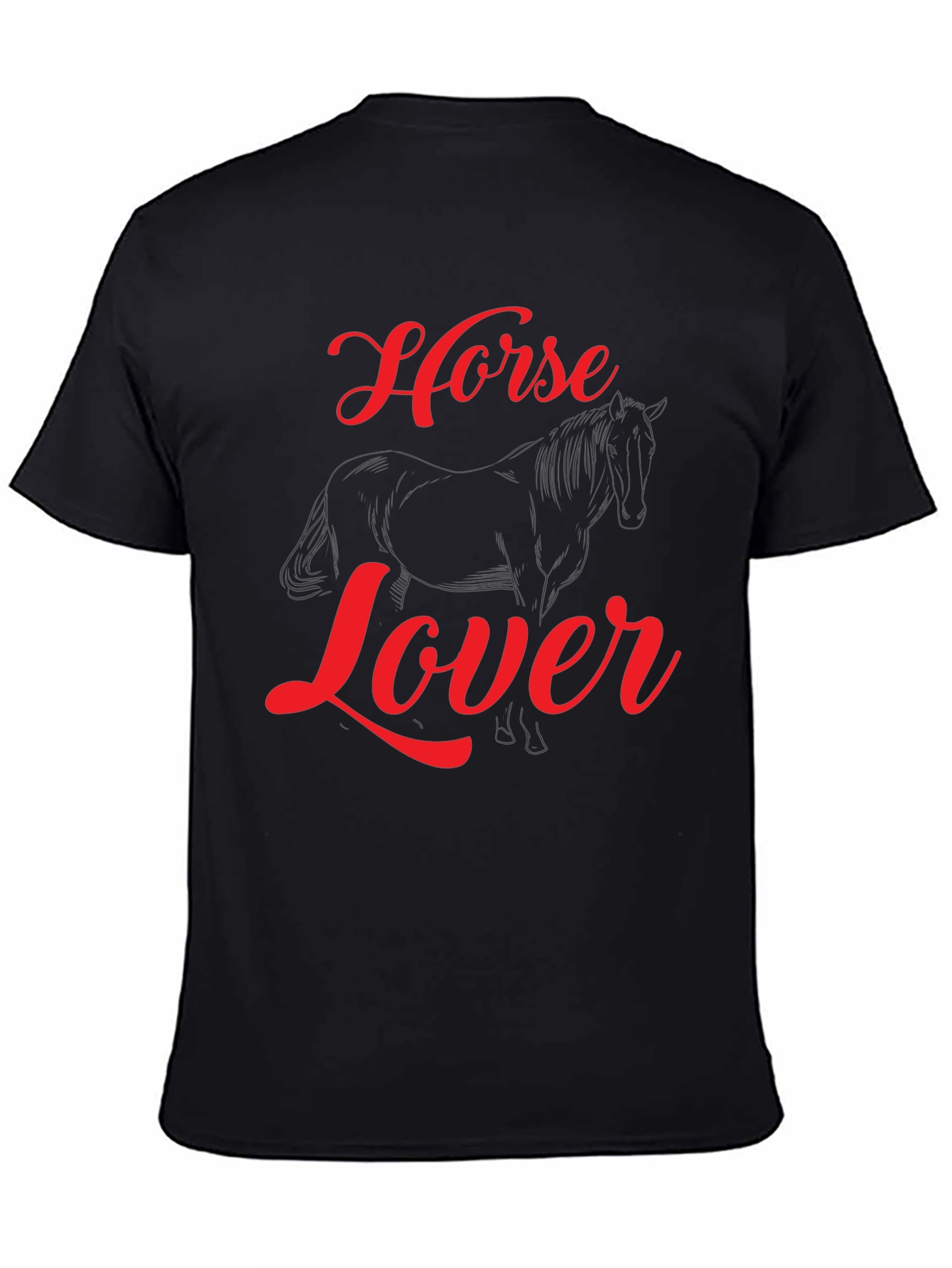 Horse Lover Graphic Tee - Black Cotton T-Shirt
