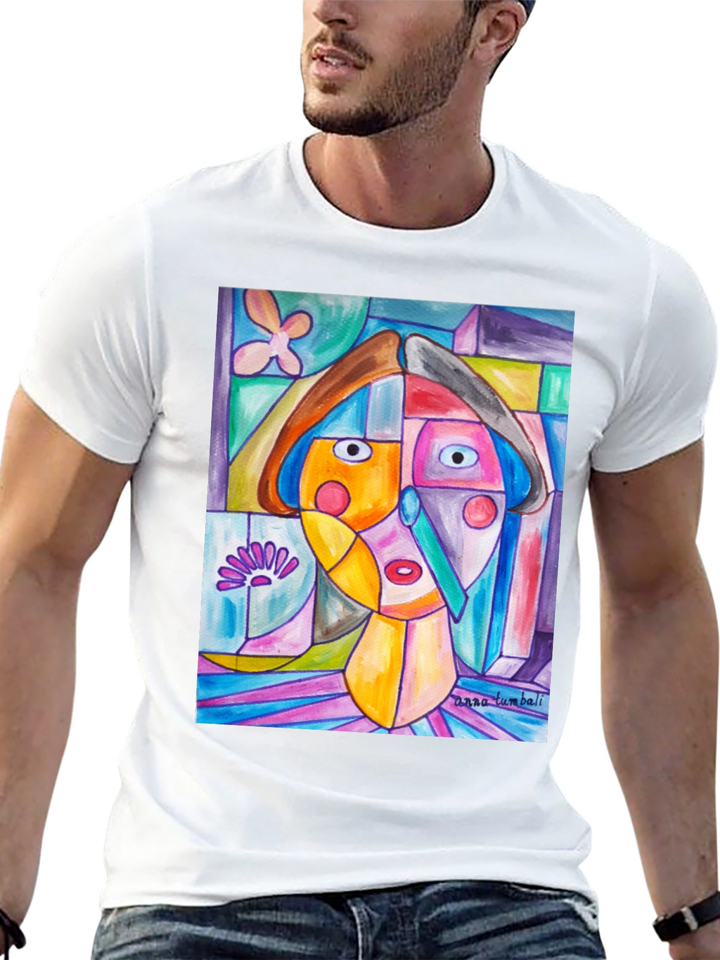 Abstract Art Print Black T-Shirt