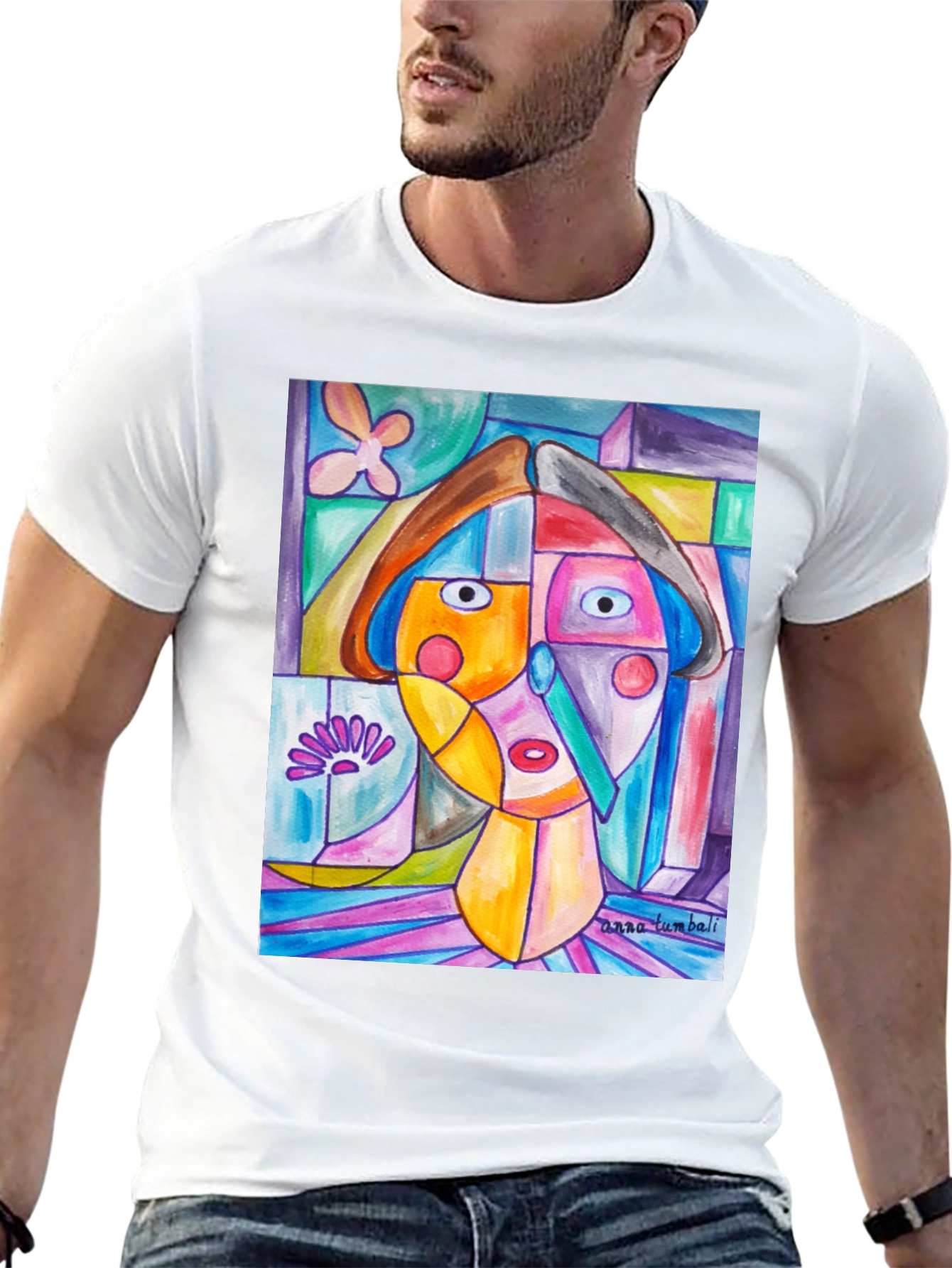 Abstract Art Print Black T-Shirt