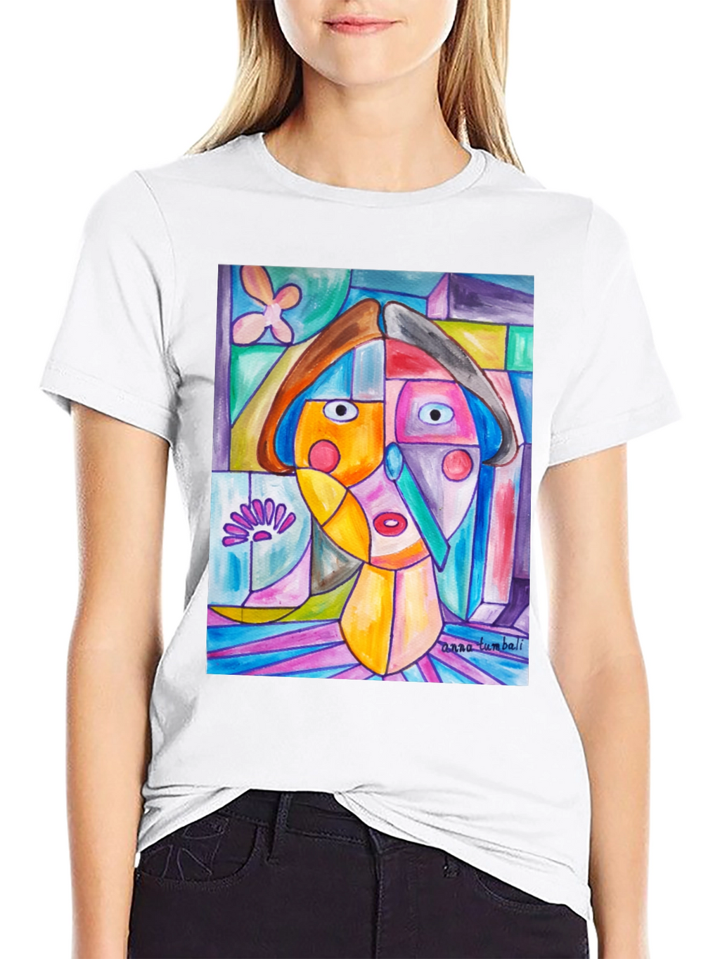 Abstract Art Print Black T-Shirt