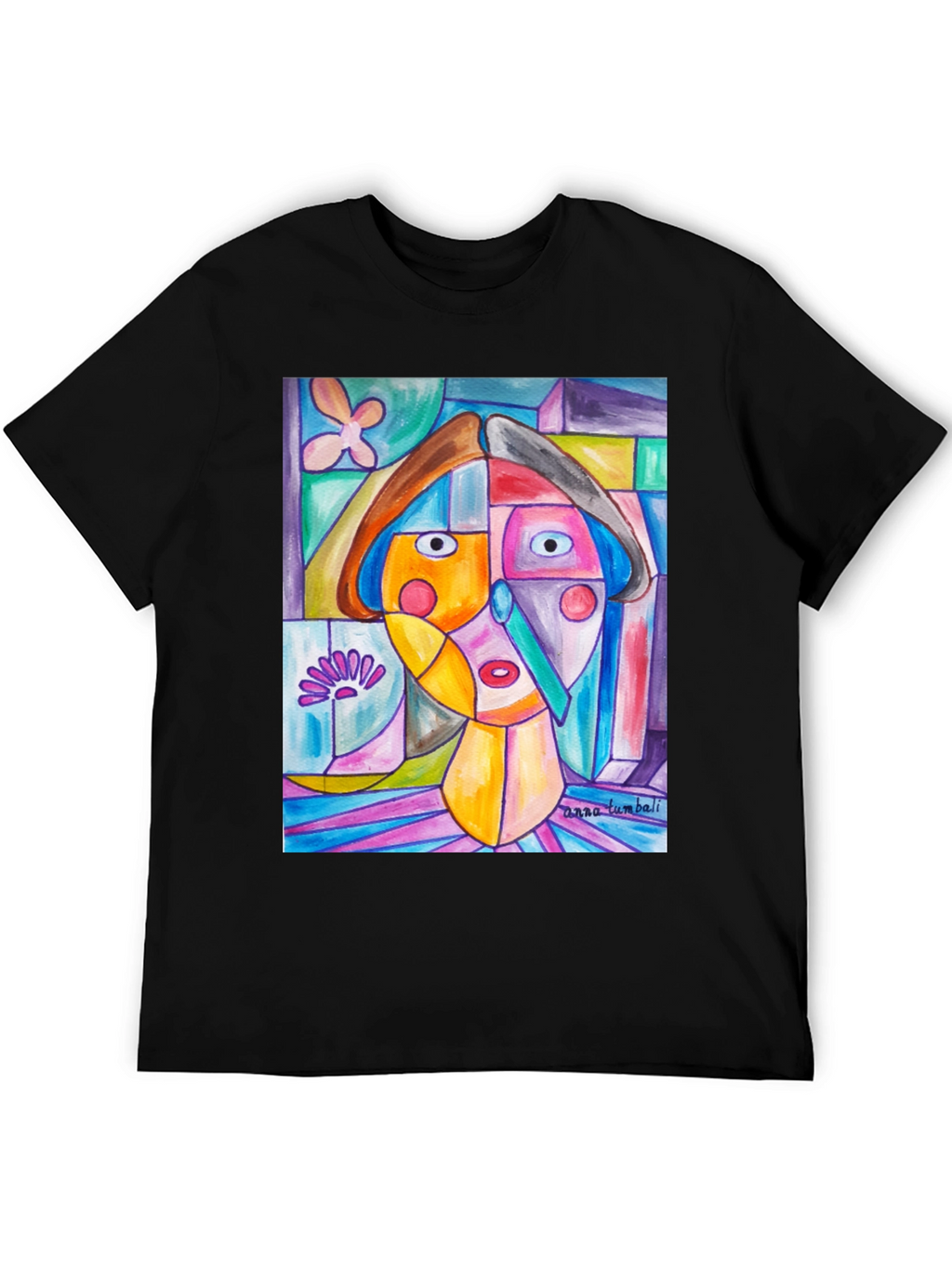 Abstract Art Print Black T-Shirt