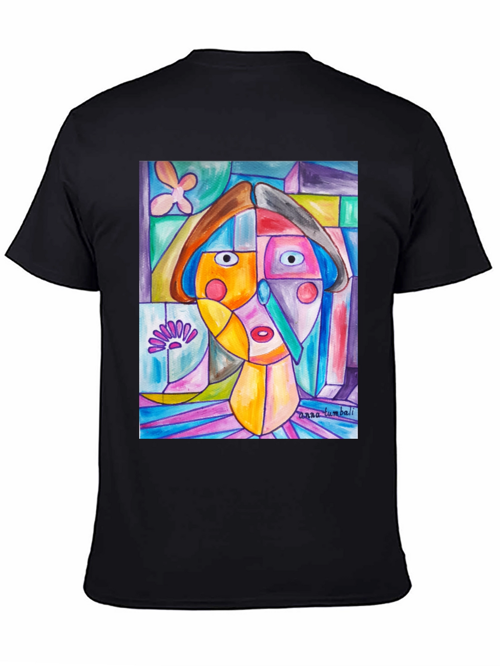 Abstract Art Print Black T-Shirt