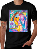 Abstract Art Print Black T-Shirt