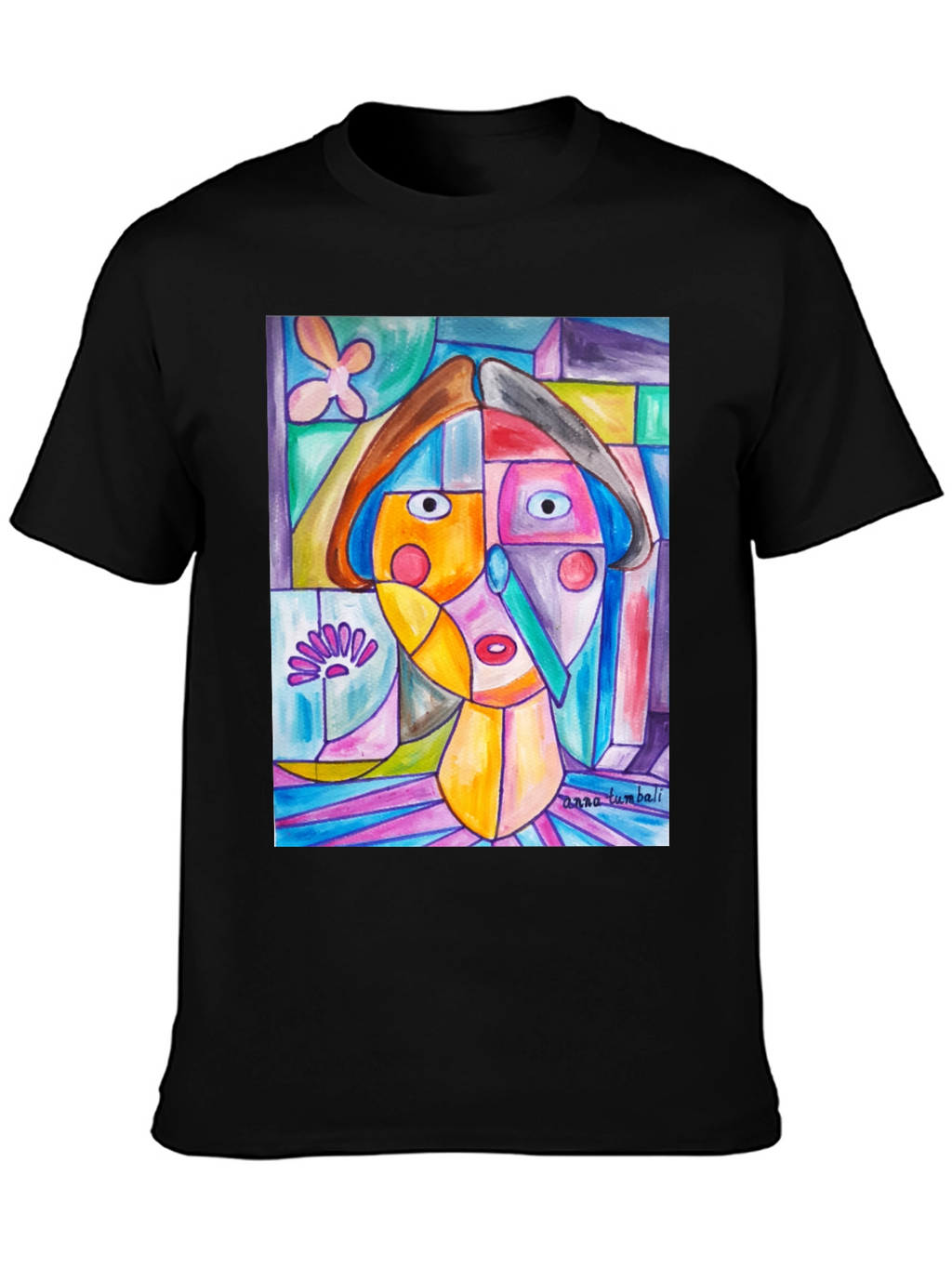 Abstract Art Print Black T-Shirt