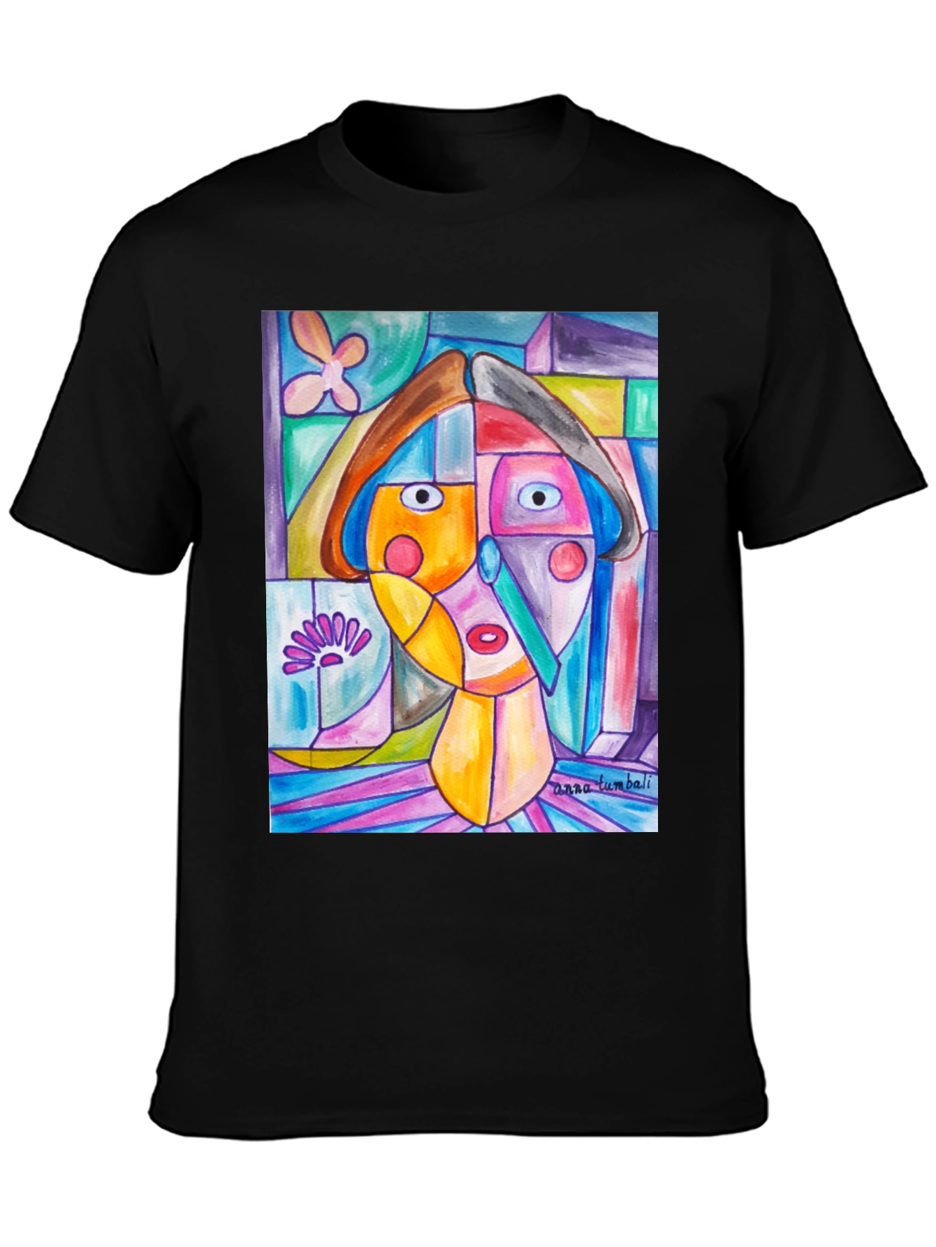 Abstract Art Print Black T-Shirt